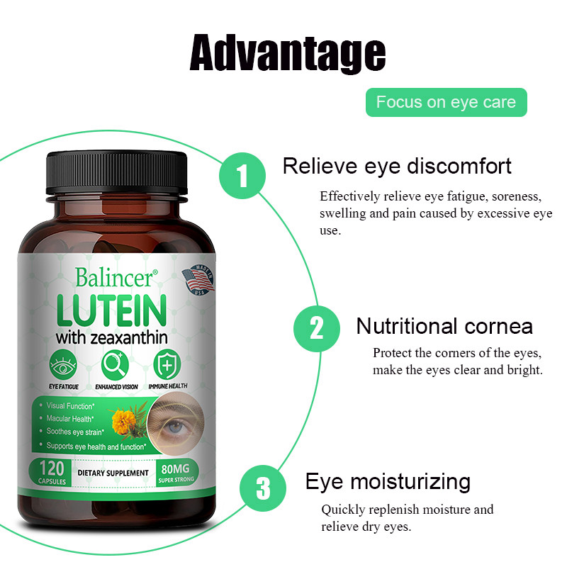 Lutein With Zeaxanthin – Reliev Eye Fatigue, Healthy Macula 30/60/120 Capsules