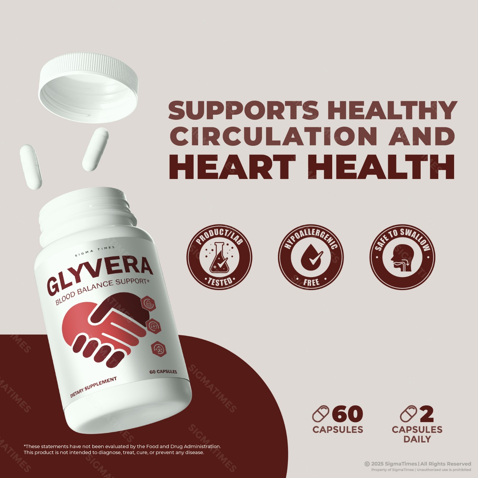 Glyvera Capsules – Blood Support, & Balanced Metabolism Supplement – 5 Pack