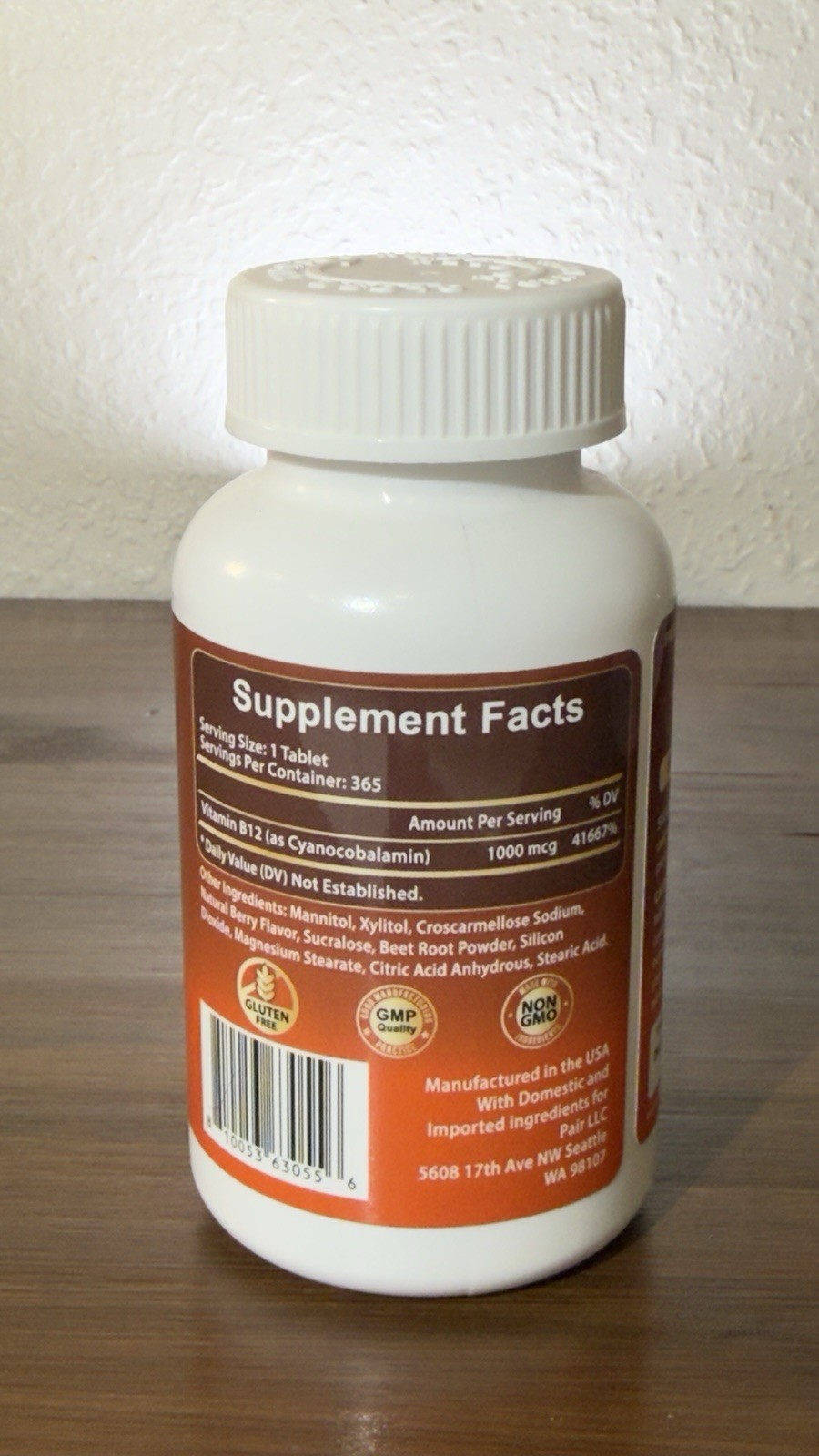 VITBOOST Vitamin B12 1000 mcg Chewable Tablets – 365 Count.. Exp-01/2028