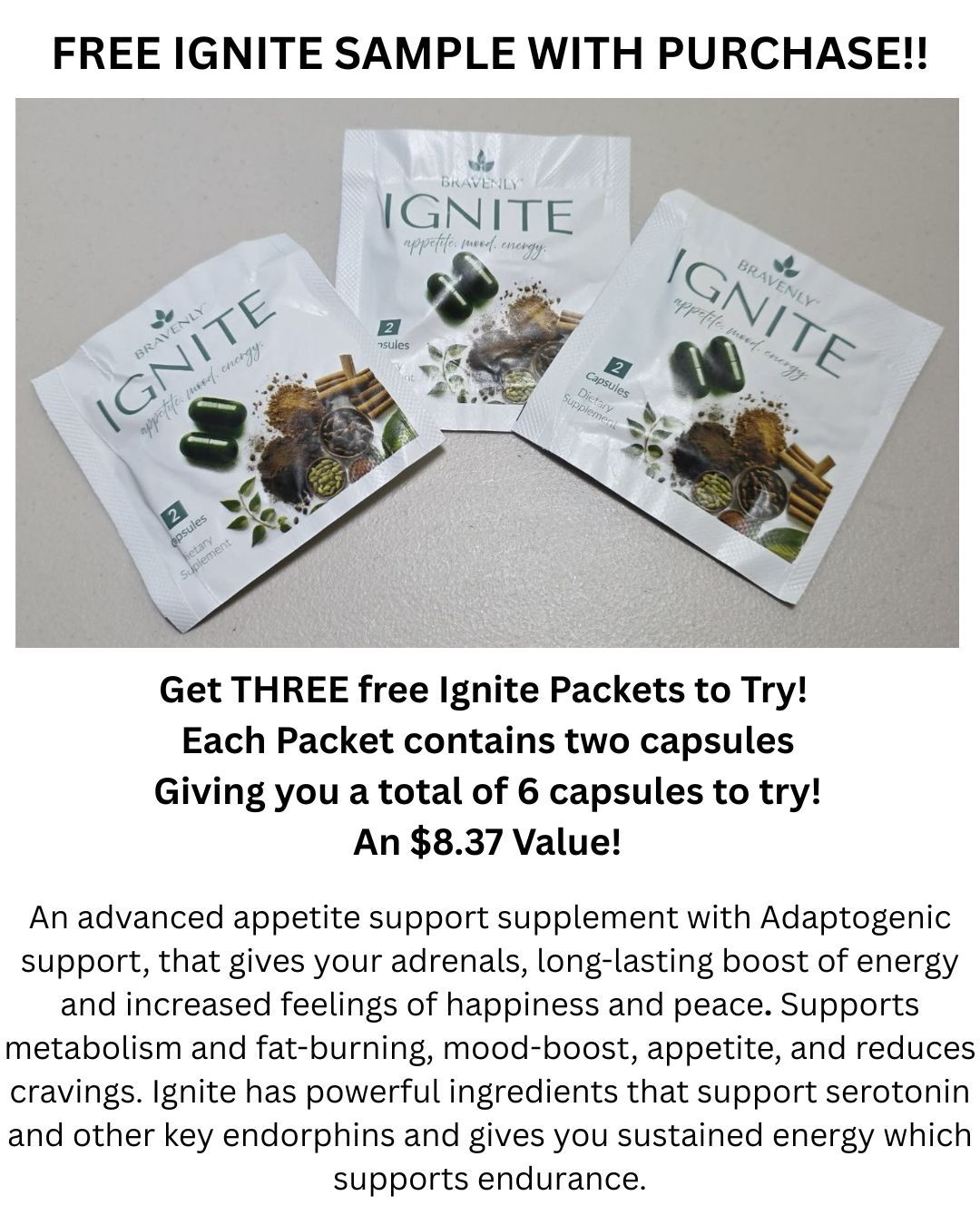 Bravenly Gold 60 Capsules – Exp 11/2027 with *BONUS IGNITE SAMPLES*