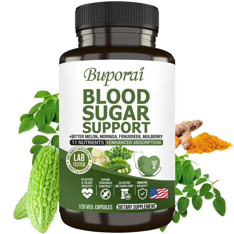 Blood Sugar Support 120pcs, Promotes Energy and Metabolism, Blood Circulation