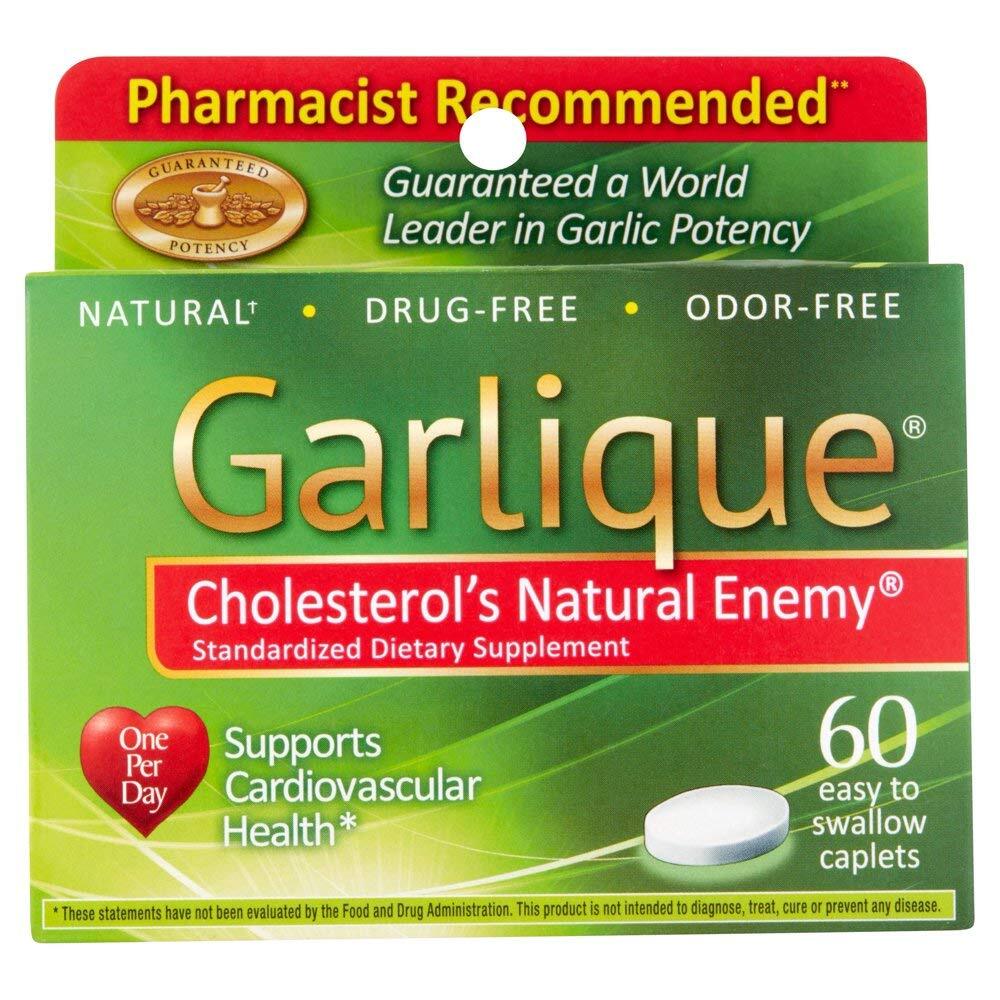 Garlique Garlic Caplets 60 Count Pack of 3 Odor Free Heart Health Support