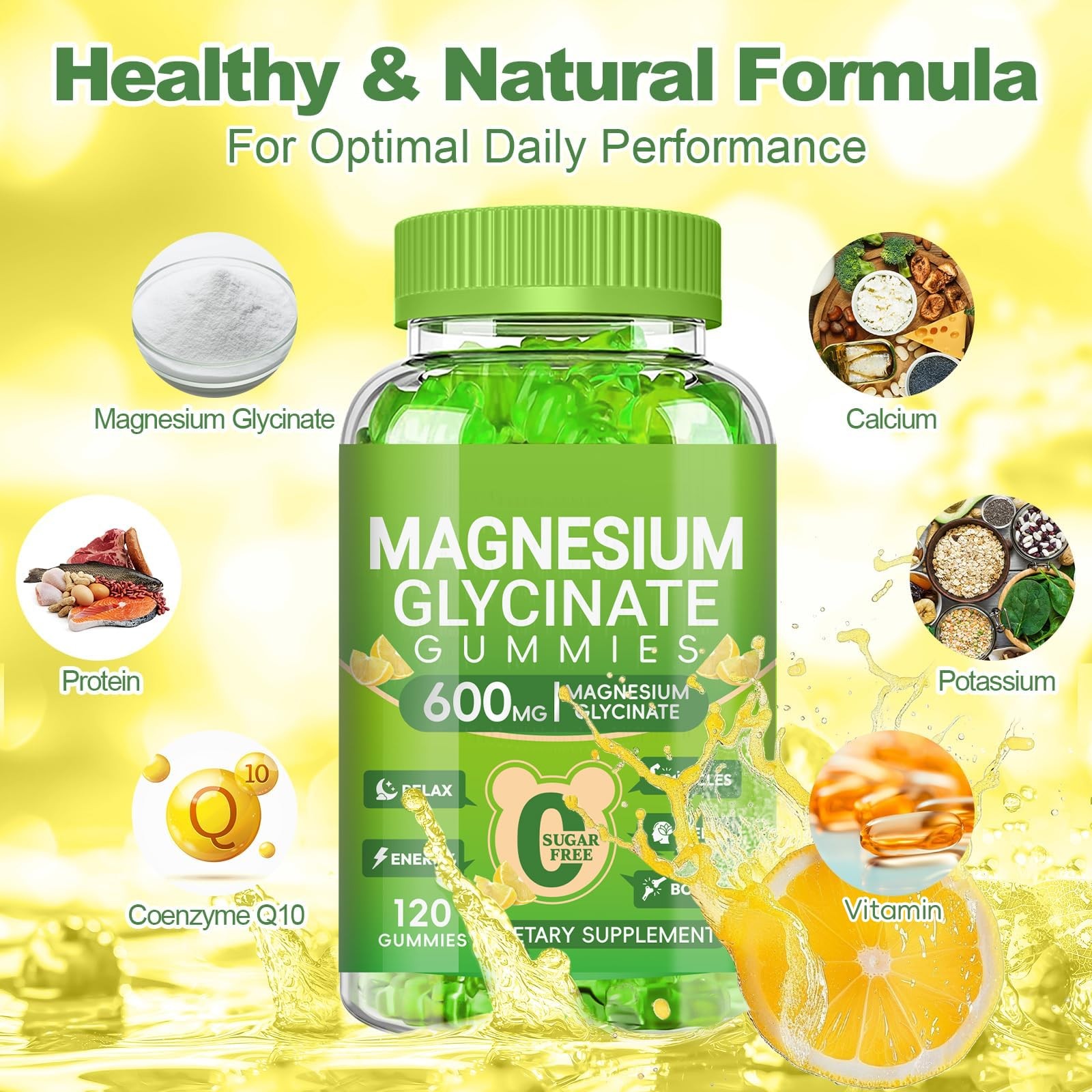 Cytona Magnesium Glycinate Gummies 600Mg Chewable Magnesium Supplements For