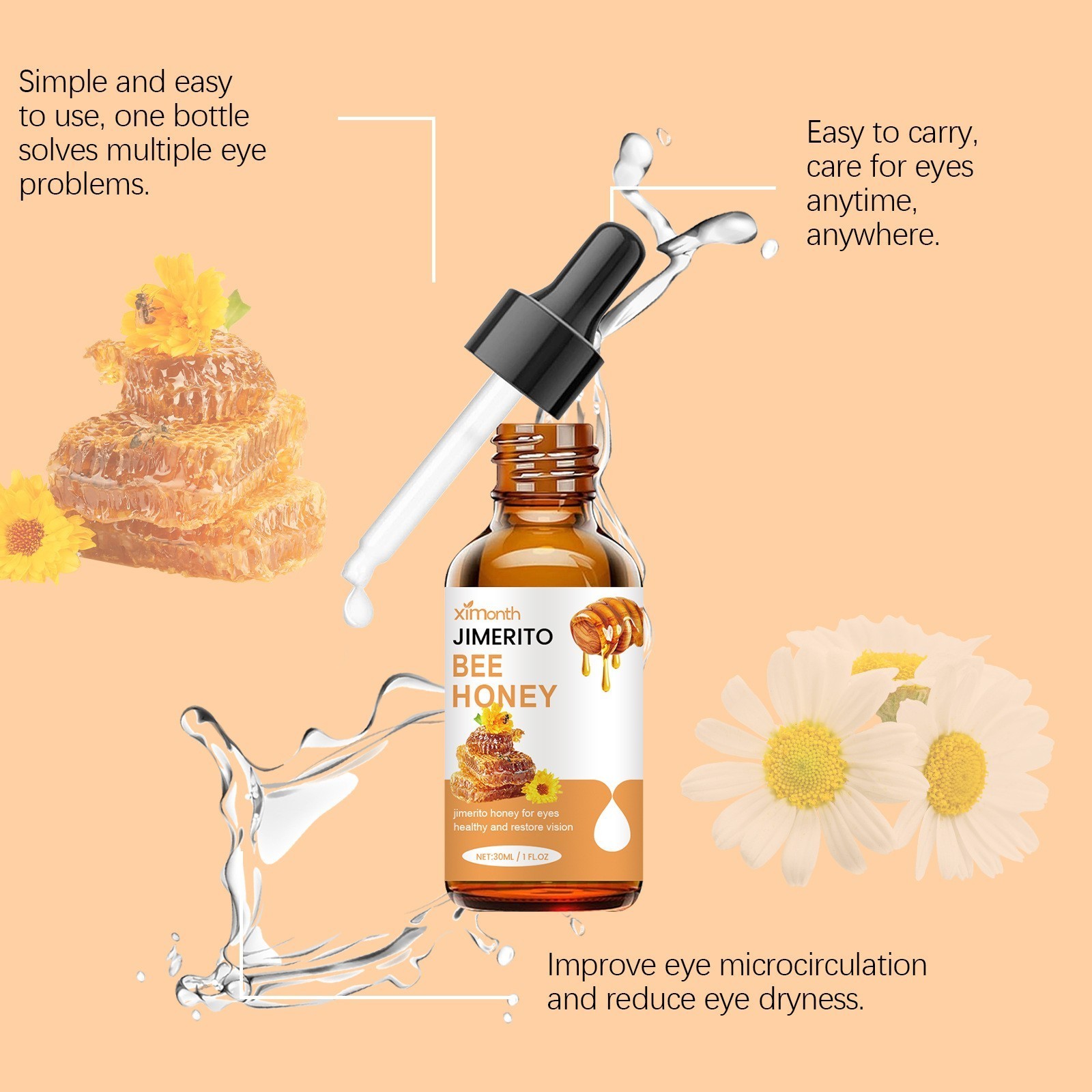 Jimerito Honey for Eyes, Jimerito Honey Eye Drops, Jimerito Bee Honey for Eye
