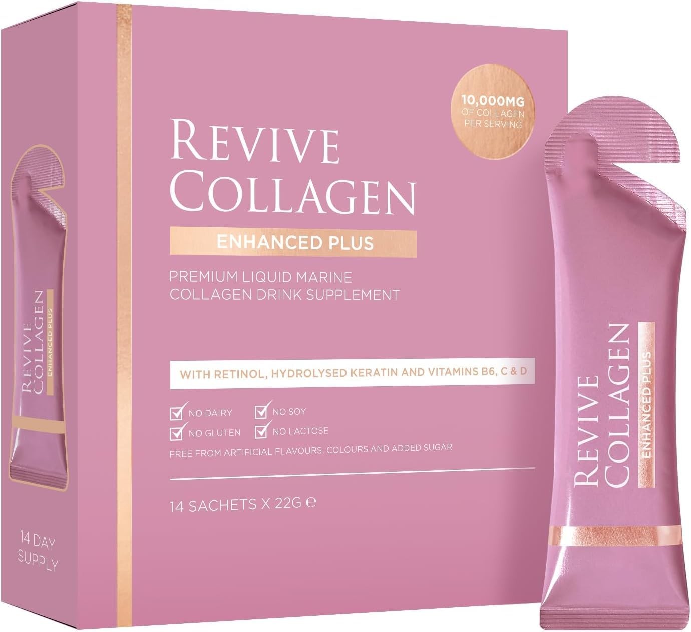 Revive Collagen Enhanced Plus Premium 22 Fl Oz (Pack of 1), 14 Days Supply