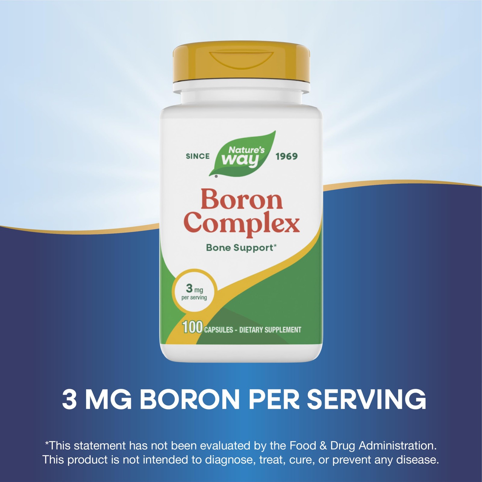 Nature’s Way Boron Complex, Bone Support*, 3 mg per 100 Count (Pack of 1)