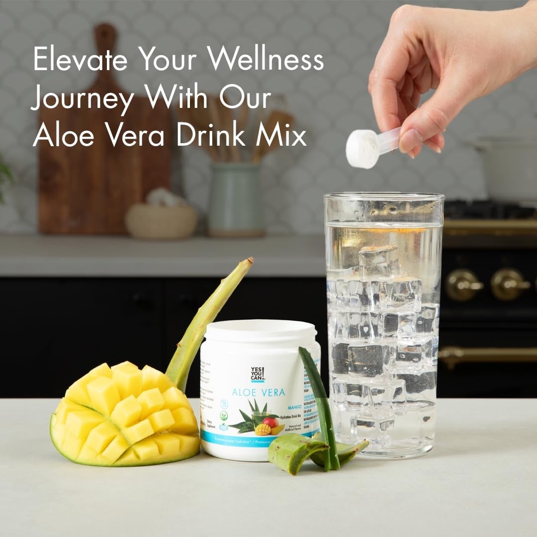 Yes You Can! Aloe Vera Powder Drink Mix – Hydration Booster Infused with Pure