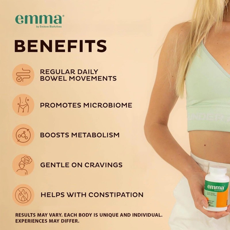 1-3 Pack Emma Gut Health Supplement for Bloating Relief & Leaky Gut 180 Capsules