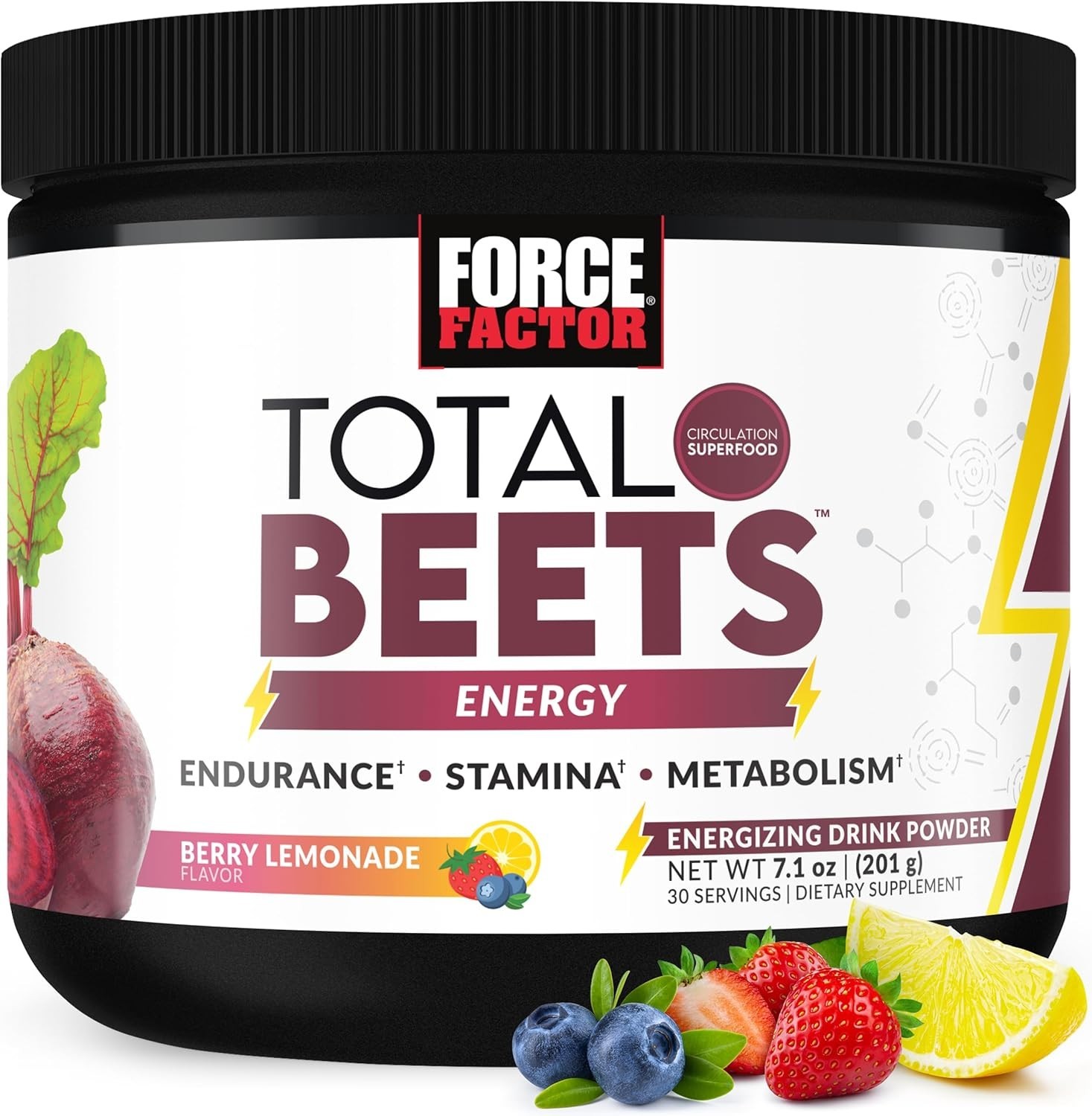 Nitric Oxide Boosting Beet Powder – Delicious Berry Lemonade Flavor, 30 Servings