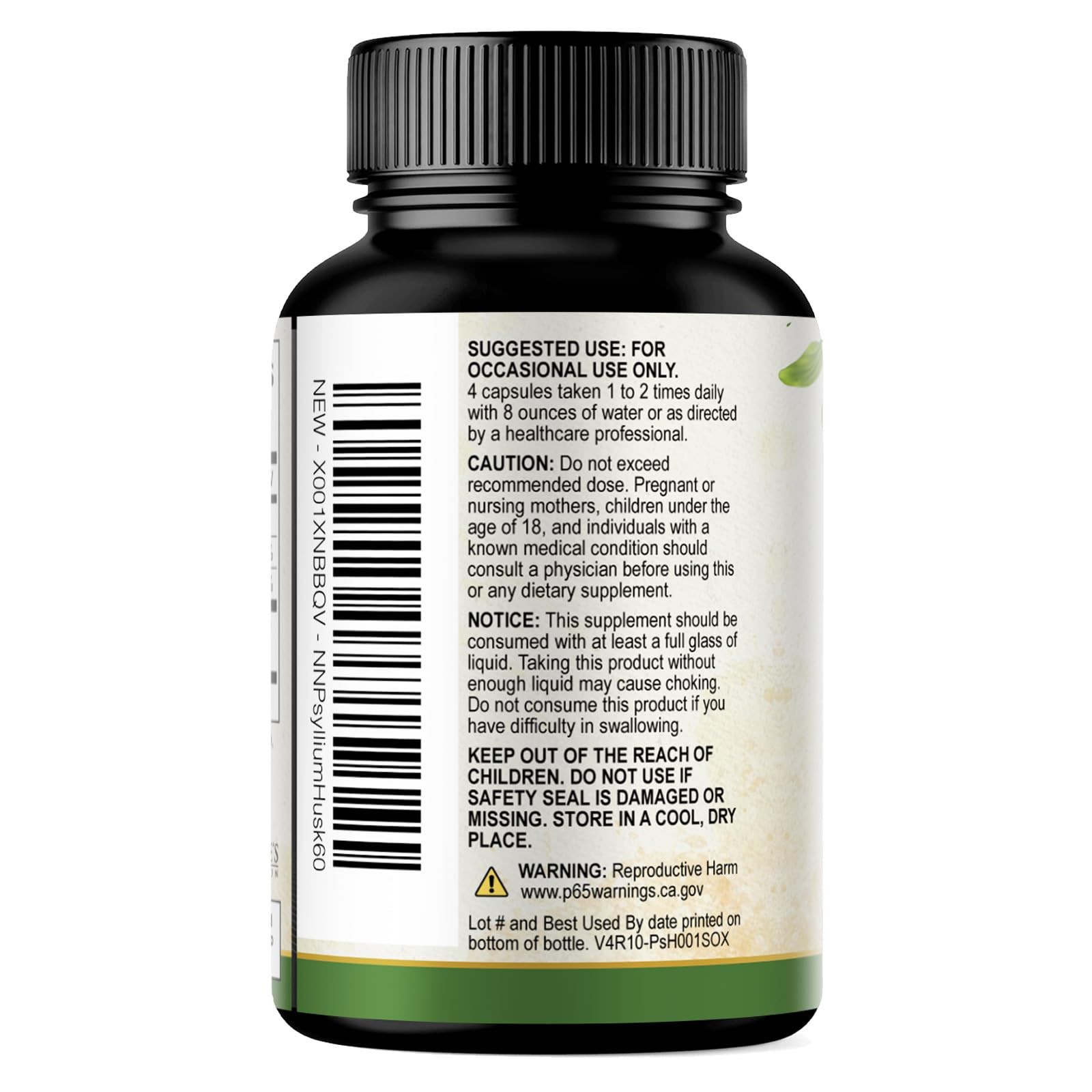 Psyllium Husk Powder 2000mg Per Serving Supplement – Extra Strength Psyllium Fib