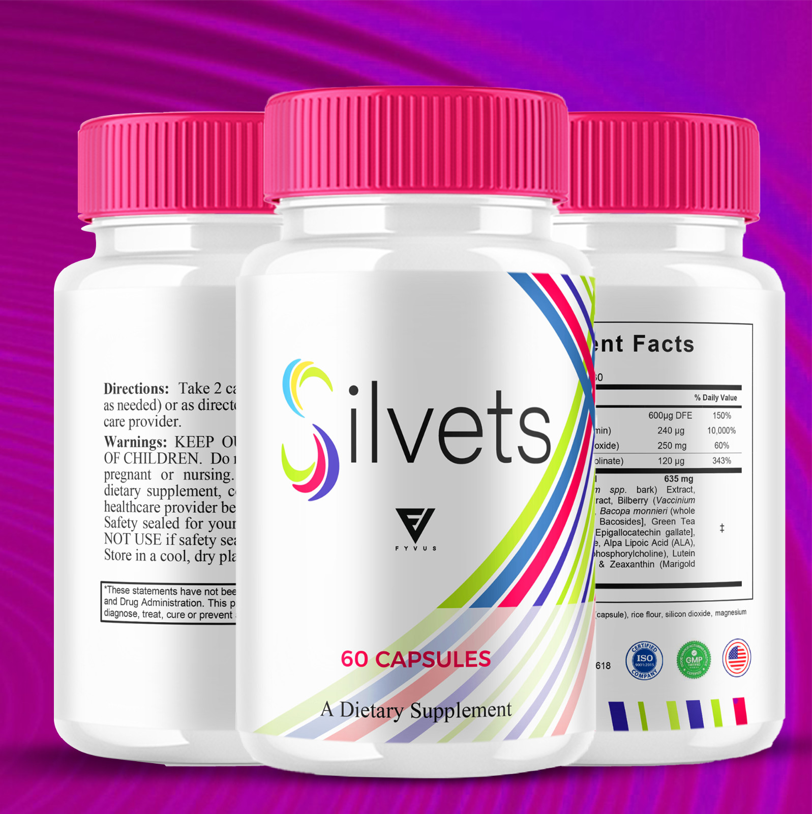 (5 Pack) Silvets Maximum Strength Supplement Silvetts Capsules (300 Capsules)