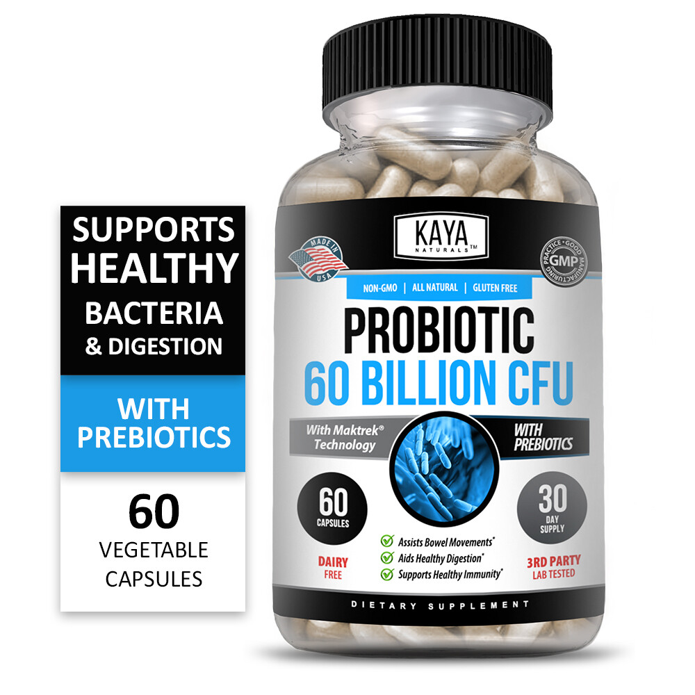 Probiotic 60 Billion with Prebiotics, Immune Function, Healthy Digestion 60 Ct