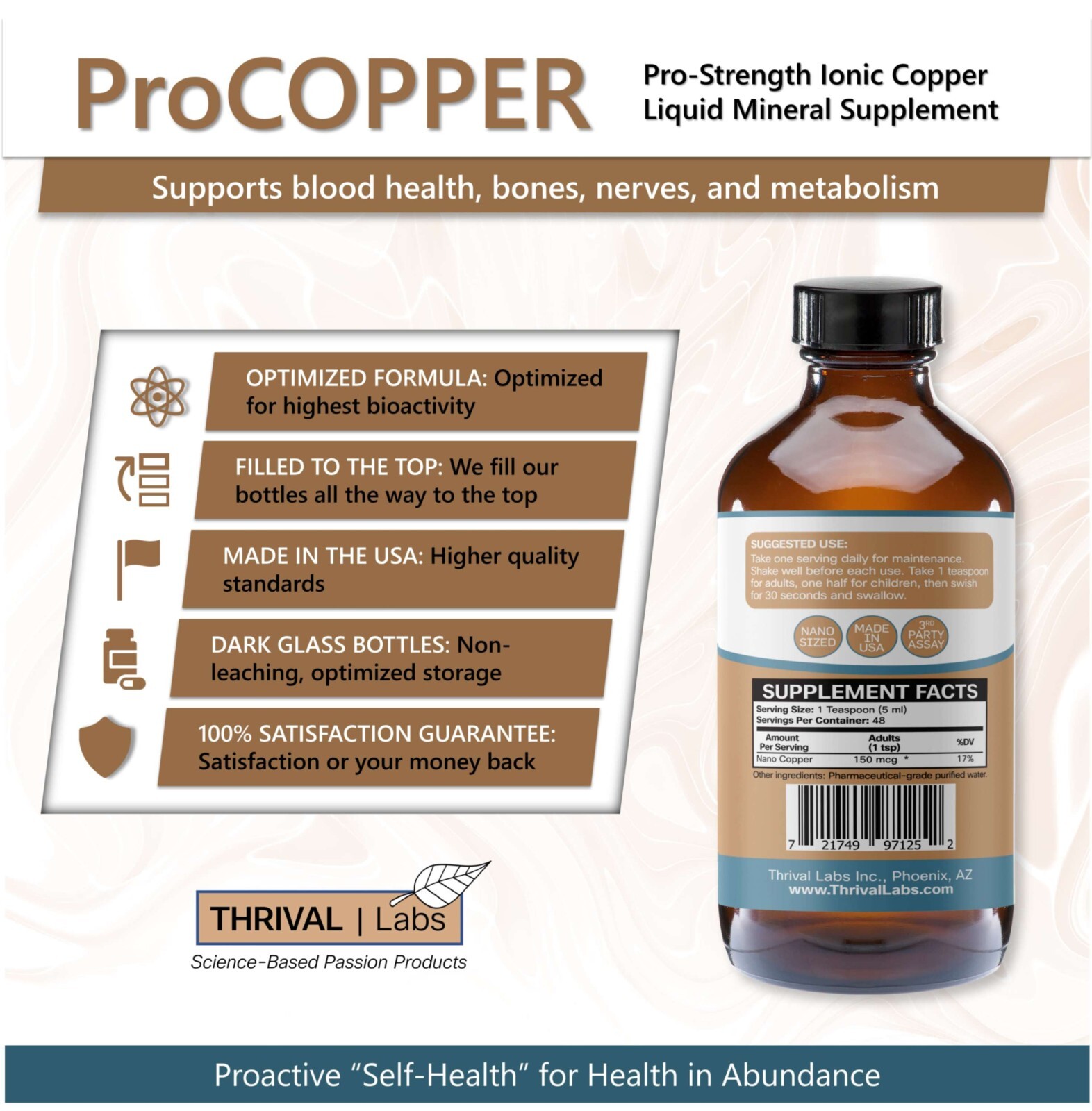 Ionic Colloidal Copper Liquid (4oz/30 PPM) | Blood | Hair | Skin – Thrival Labs