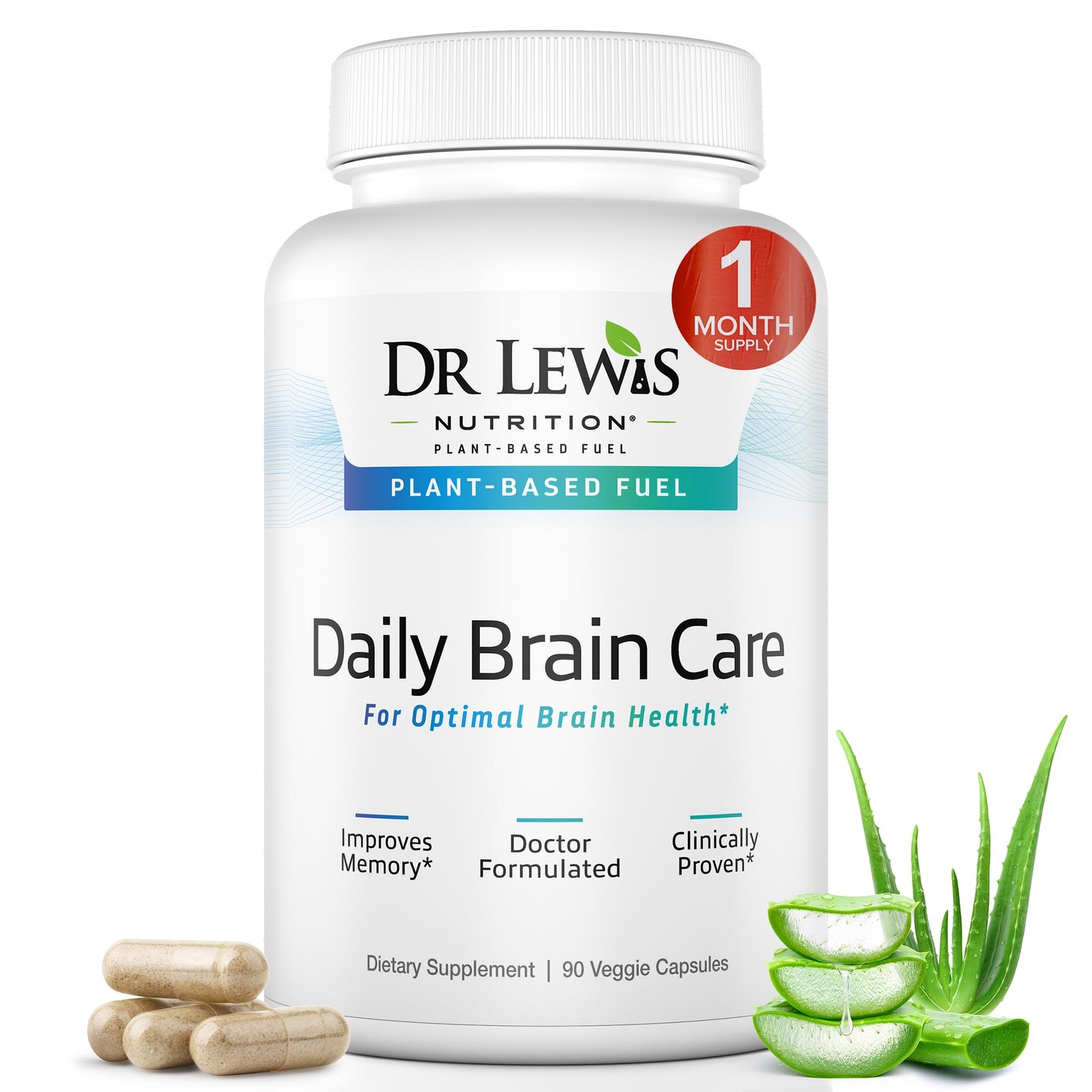 Dr Lewis Daily Brain Care Capsules Brain Supplements for Memory and Focus wi…