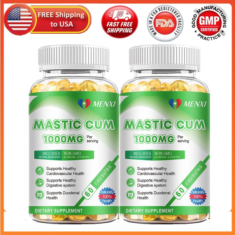 120 Mastic Gum Capsules 1000mg Support Gastrointestinal Health, Digestive System