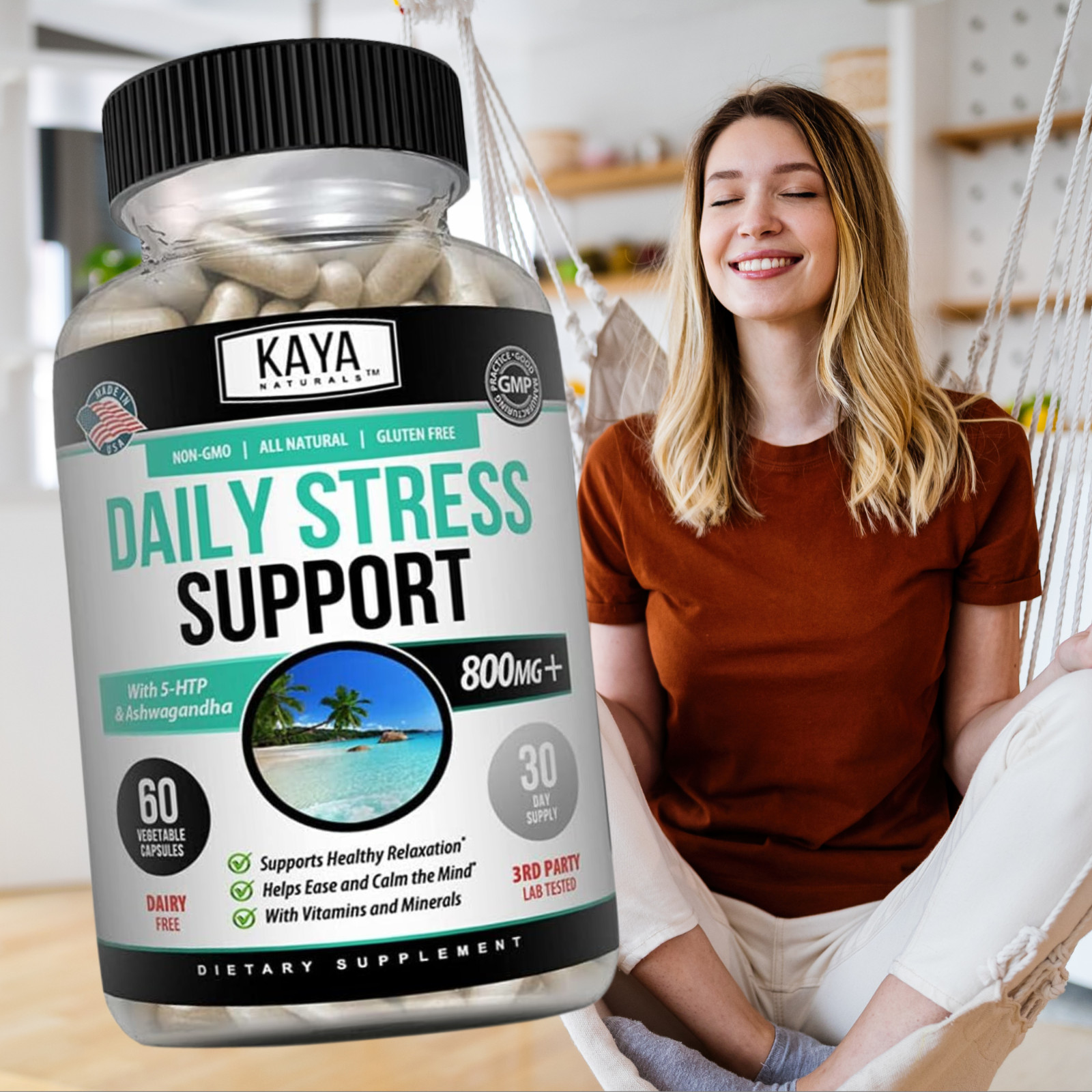 Natural Anxiety & Stress Relief, Combat Stress, Stress Support, Anti Stress