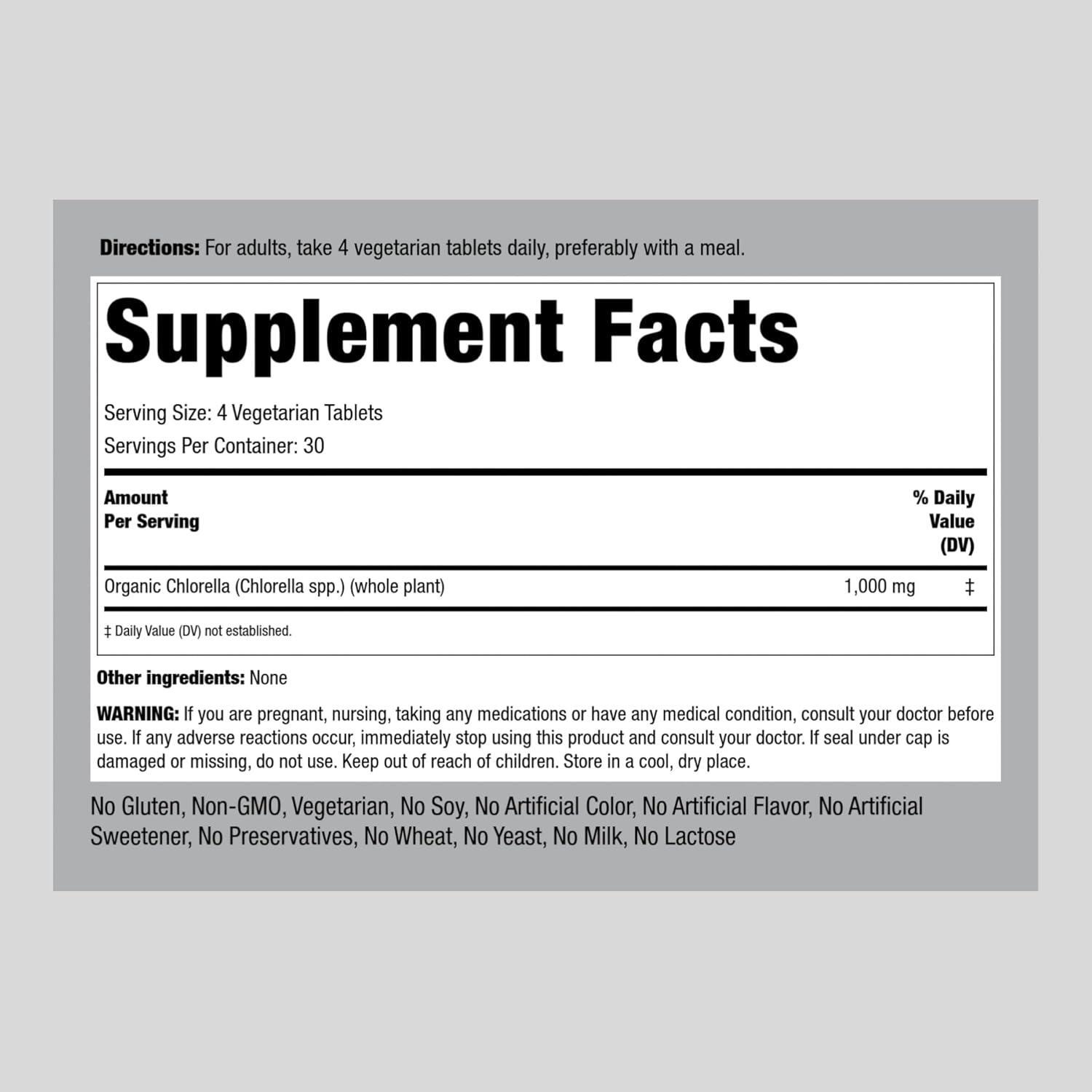 Chlorella Blue Green Algae 1000 Mg Superfood Broken Cell Wall Immune, 120 Tabs