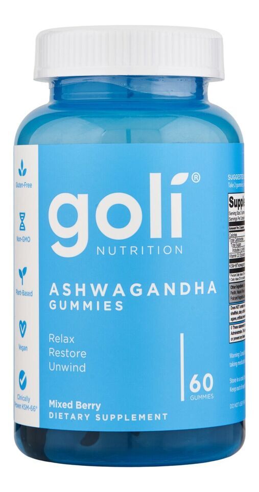 Goli Nutrition Ashwagandha Mixed Berry Gummies – 60 Count *EXP 9/25*