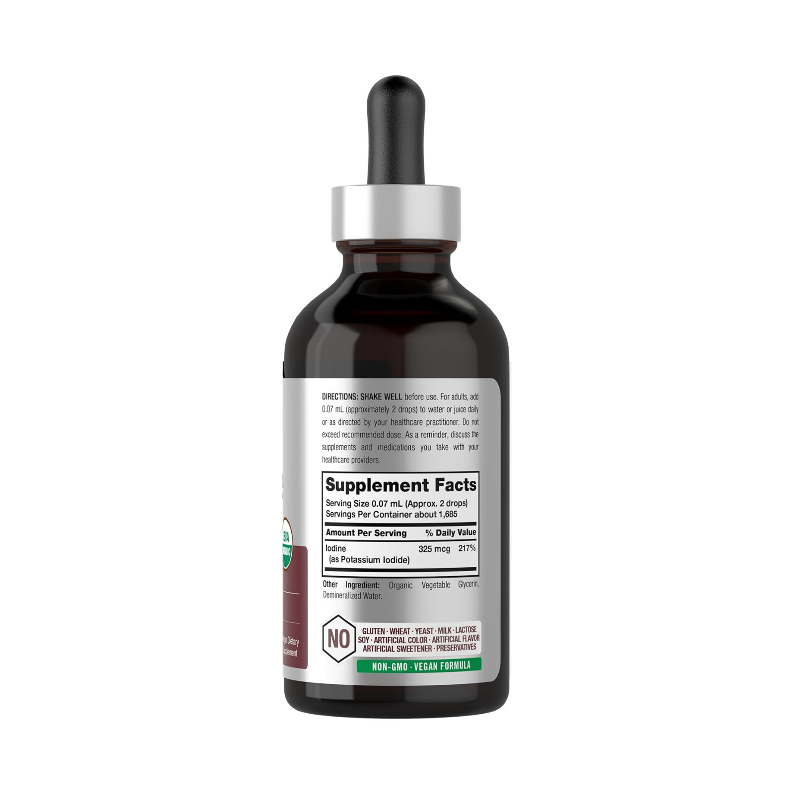Nascent Iodine 325mcg 4oz Organic Liquid Supplement Non-GMO Gluten Free USA NEW!