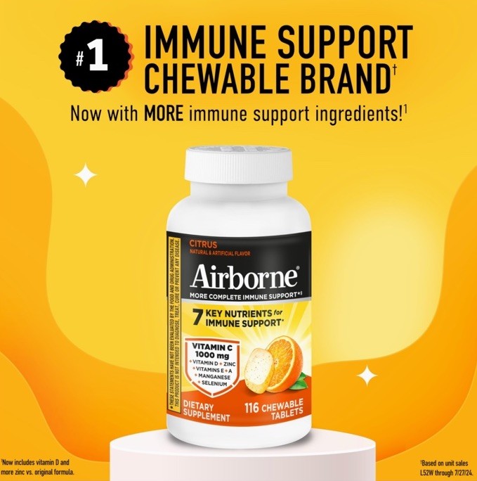 Vitamin C 1000Mg (Per Serving) – Citrus Chewable Tablets (116 Count) 12/2027