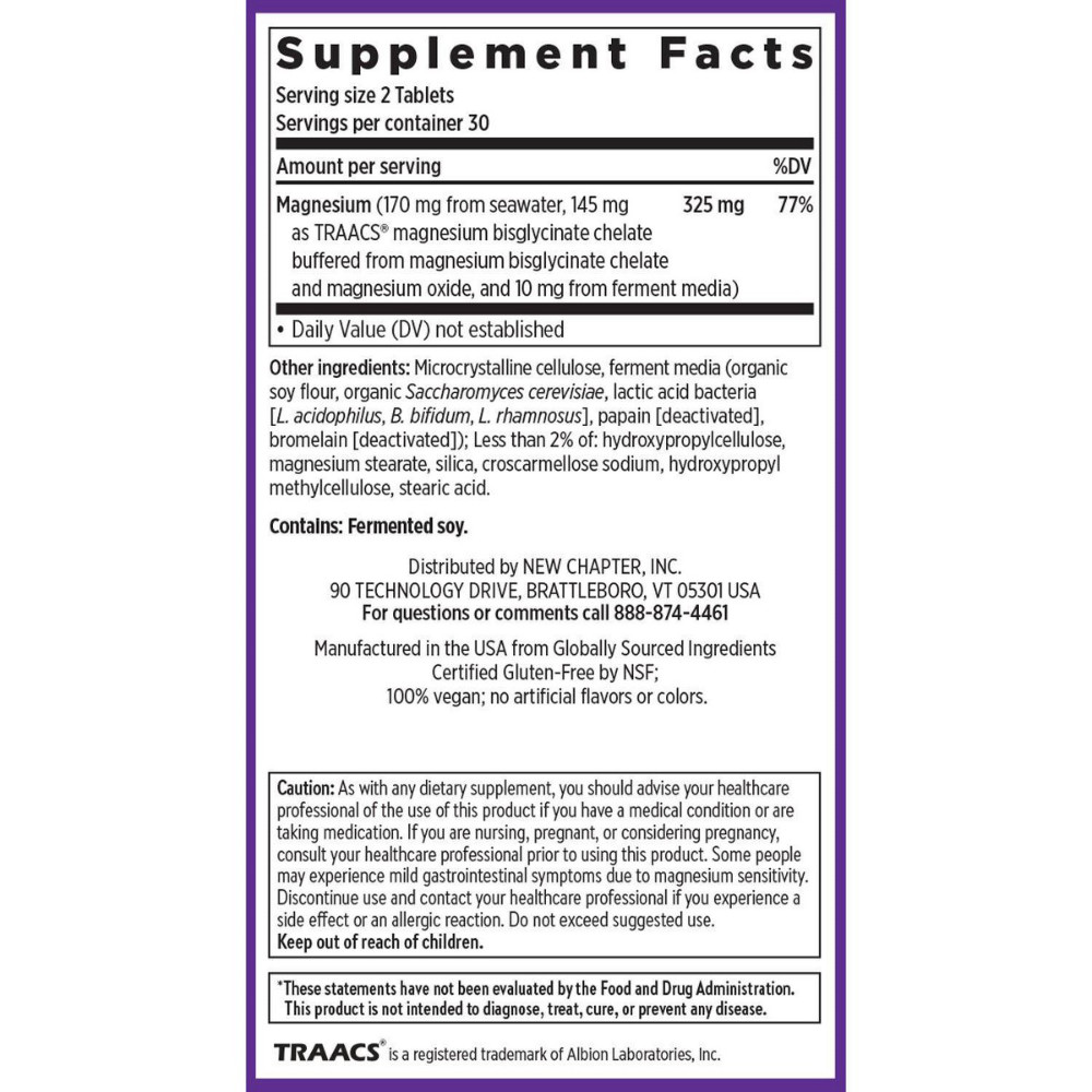 New Chapter Magnesium Complex Supplement, 325 mg – 60ct