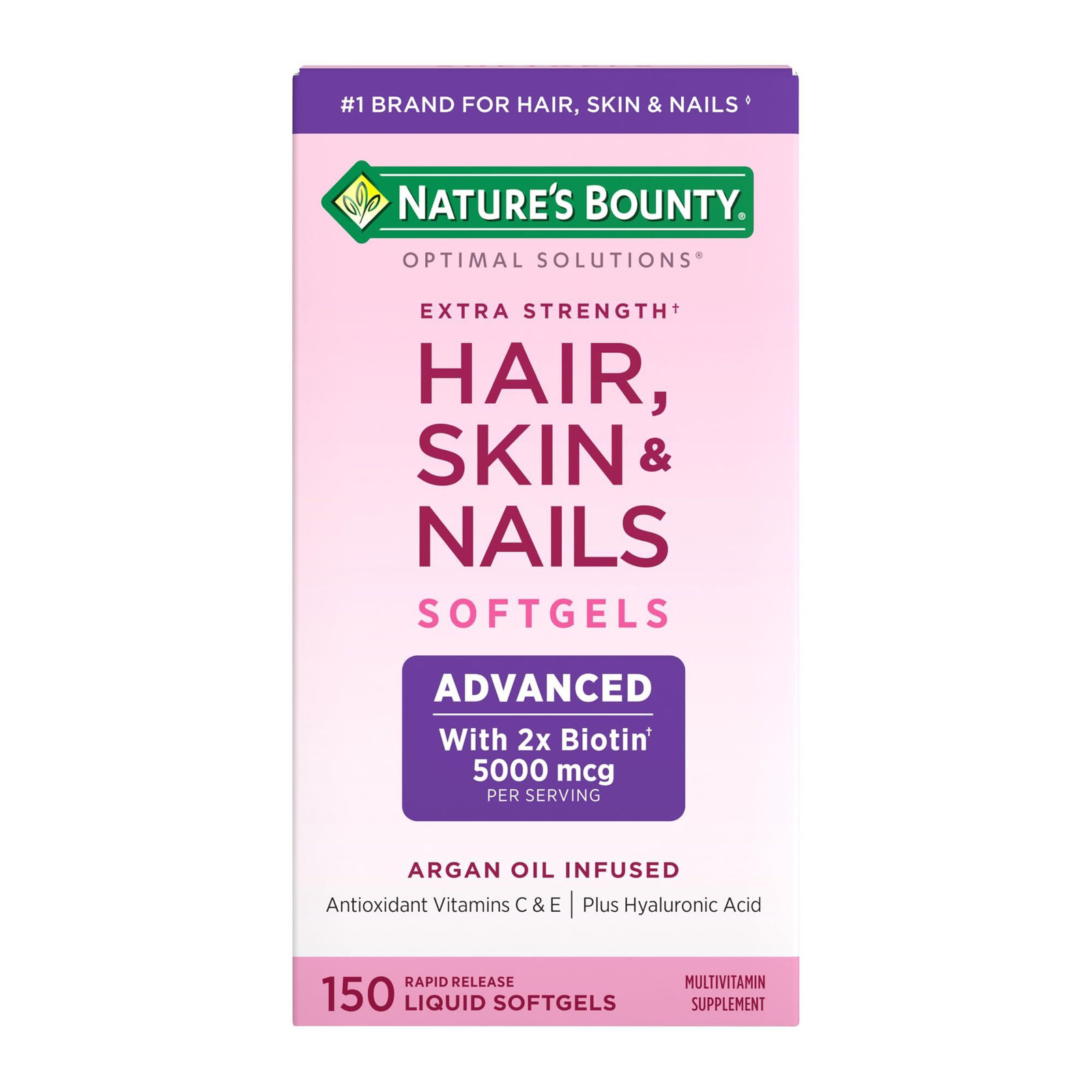 Nature’s Bounty Advanced Hair, Skin & Nails, Argan-Infused 150 Count, N/a
