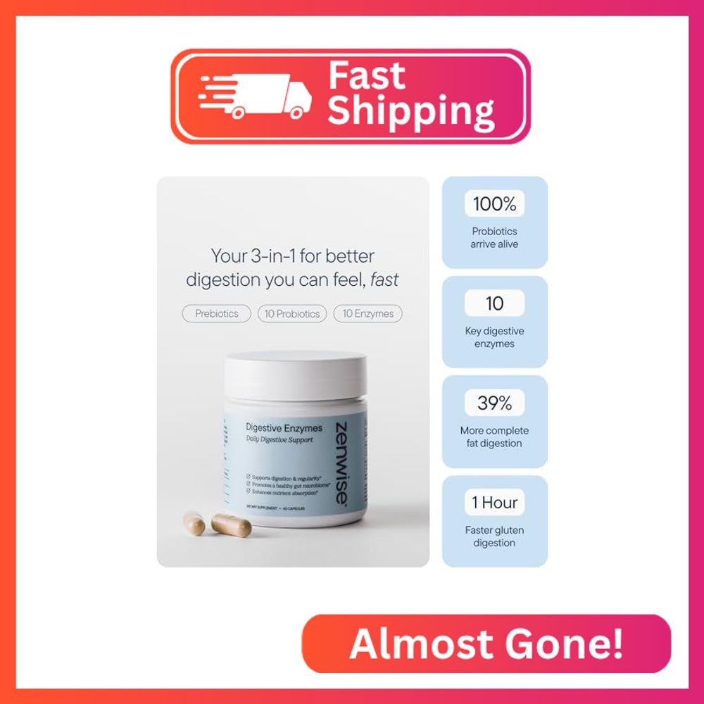 Zenwise Health Digestive Enzymes, Probiotics, for Gut Health Bloat – 180 CT