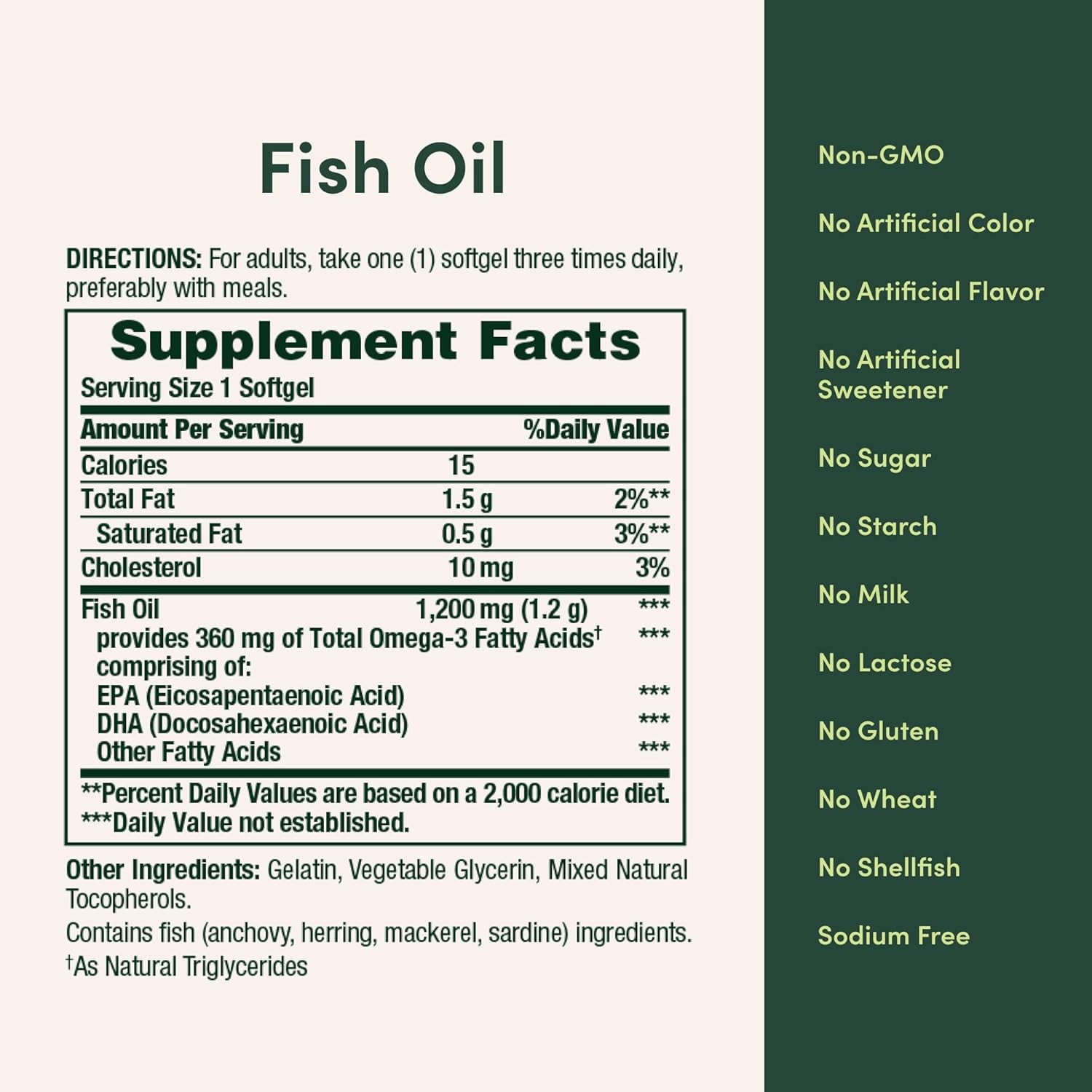 Nature’s Bounty Fish Oil 1200 mg Omega-3 Softgels – 200 Count (Heart Health)