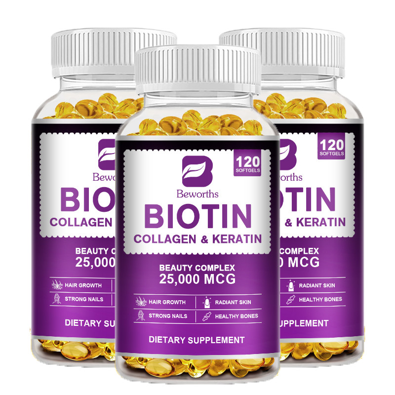 1-5x Hair Growth Dietary Supplement with Collagen Complex 60/120/600 Capsules