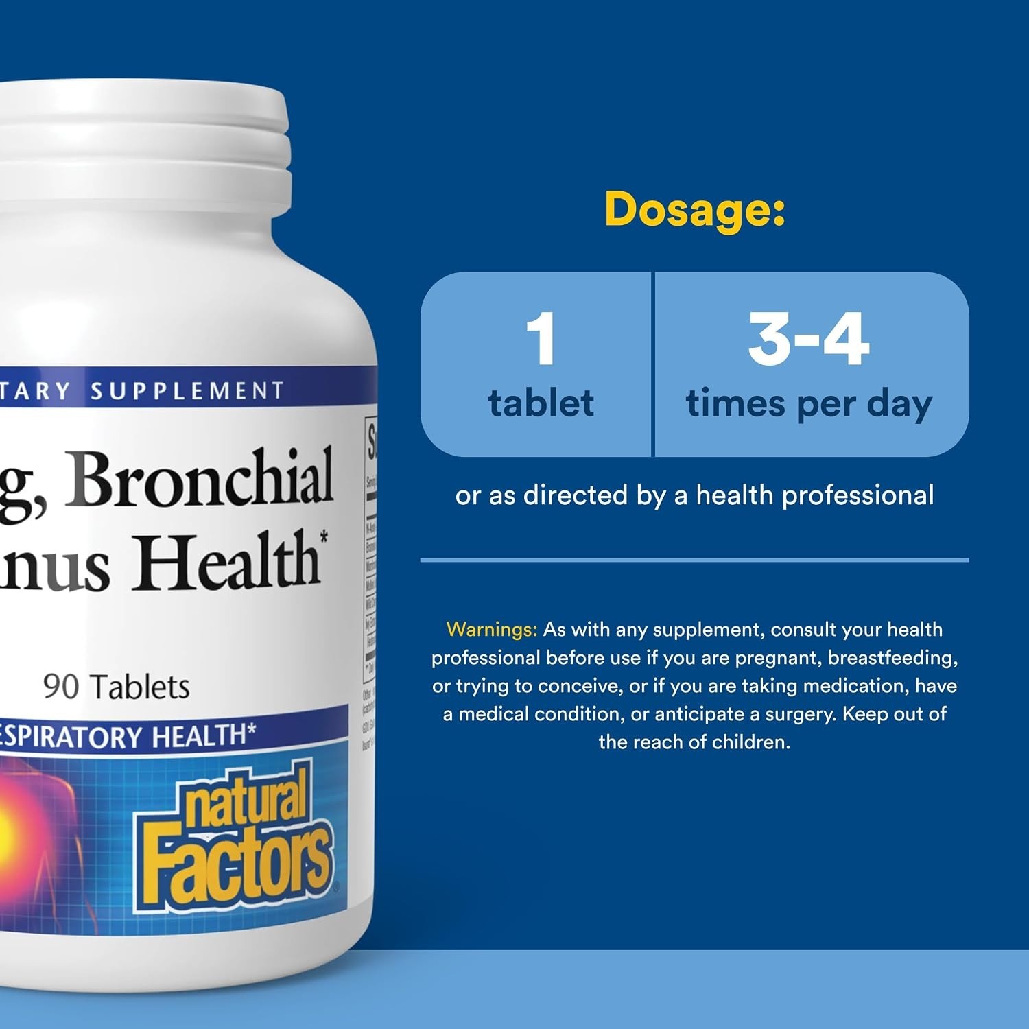 Immune-Boosting Lung & Sinus Supplement – 90 Tablets with Wild Cherry Extract