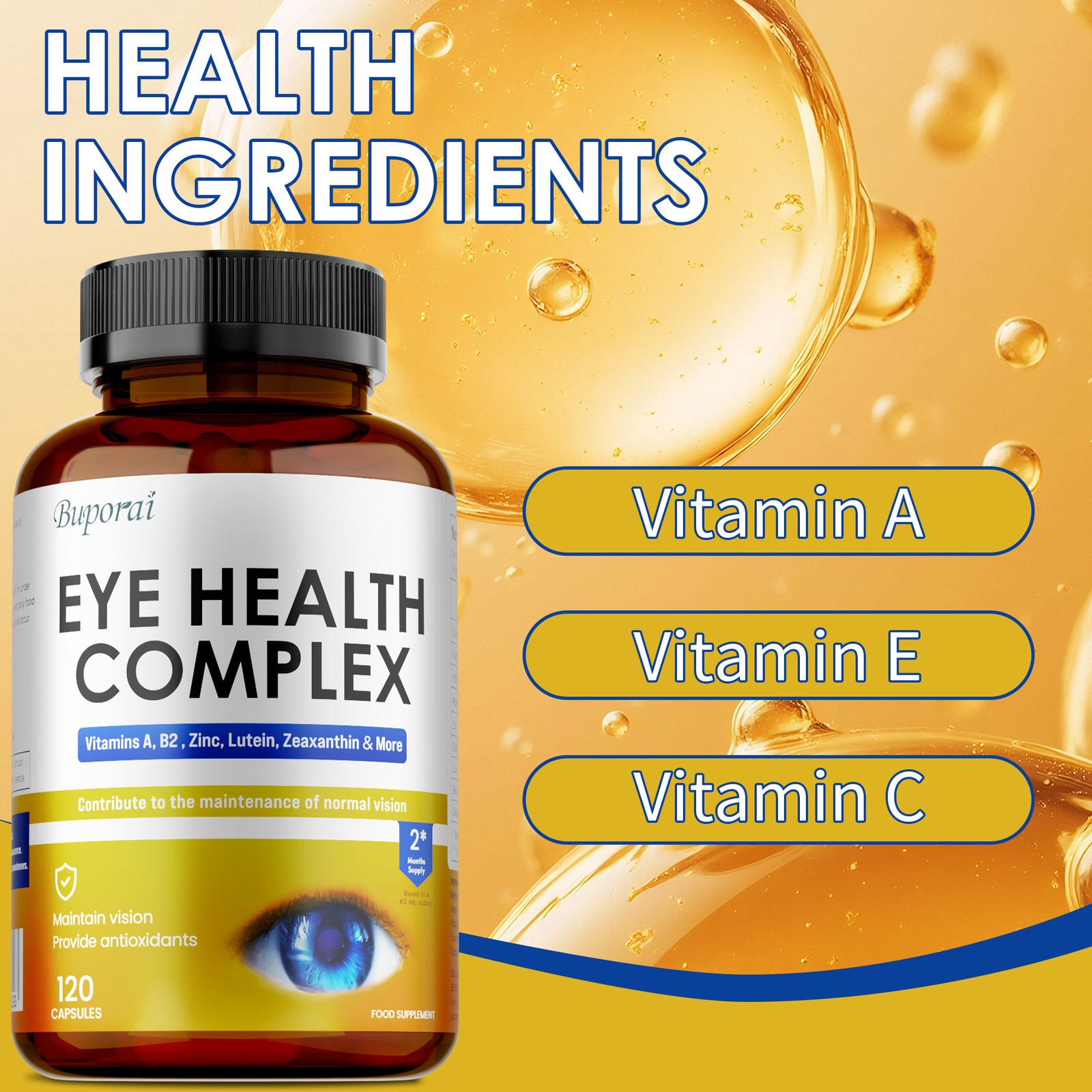 Eye Health Complex 240pcs – Reduce Fatigue and Dry Eyes, Improve Visual Function