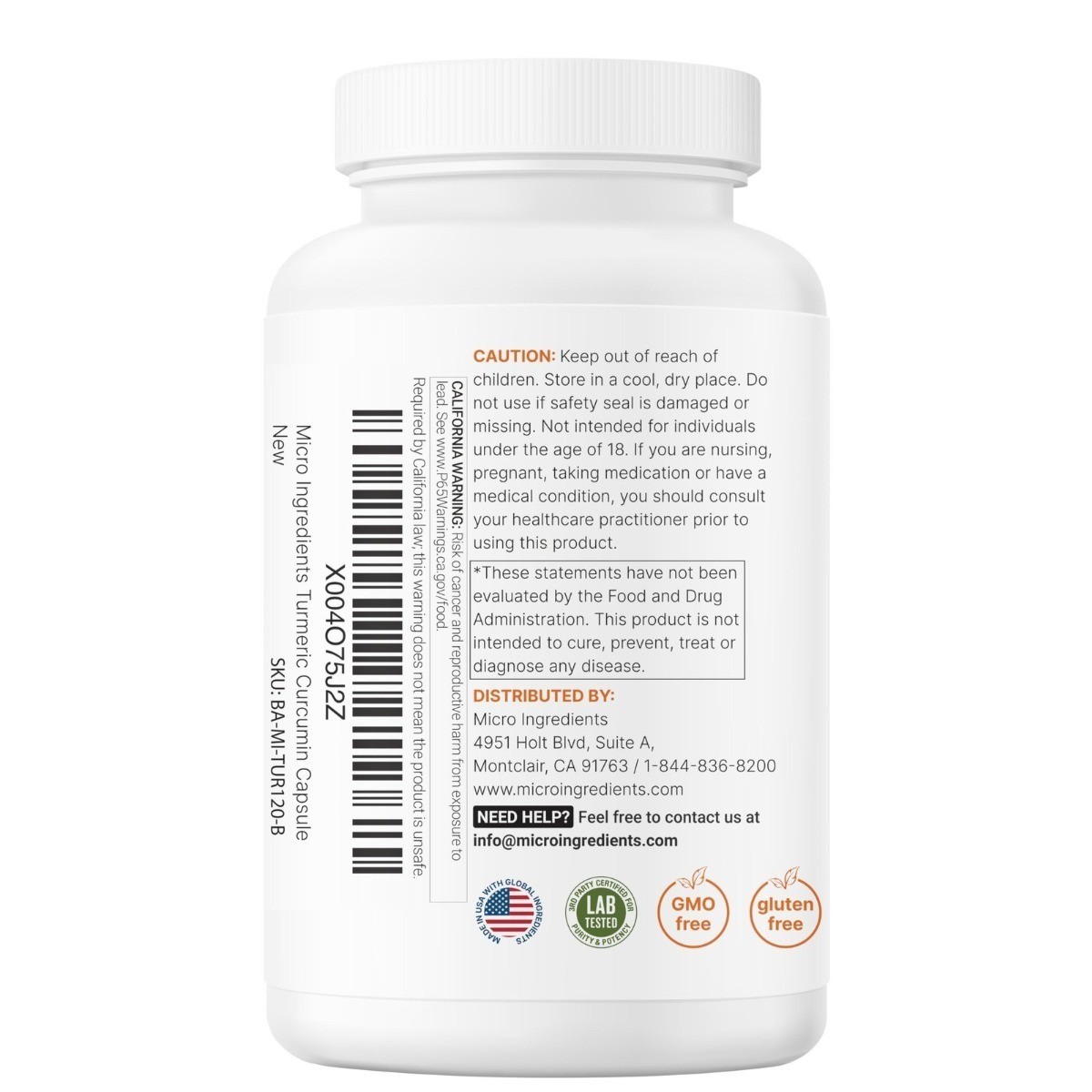 1000mg Turmeric Curcumin–95% Curcuminoids & Black Pepper, 120 Veggie Caps