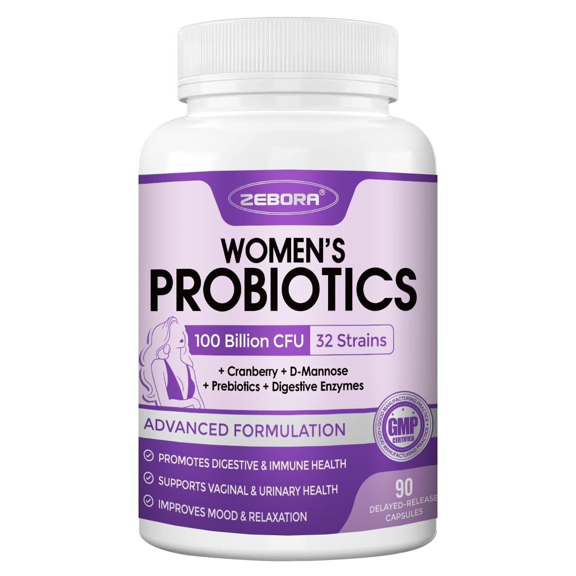Probiotics for Women – Digestive, Urinary Tract, & Immune Support, 90 Caps