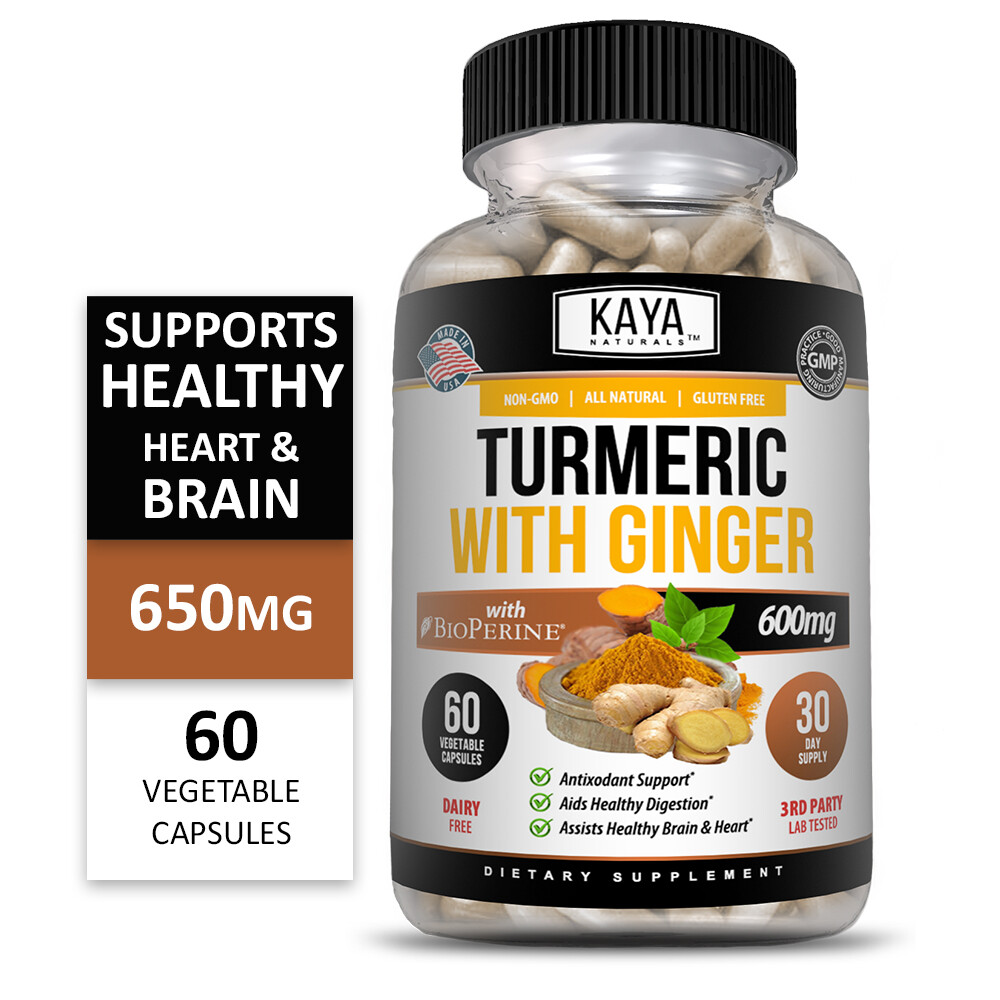 (2 Pack) Turmeric Curcumin with Ginger + Black Pepper, Joint Pain Maxx Strength