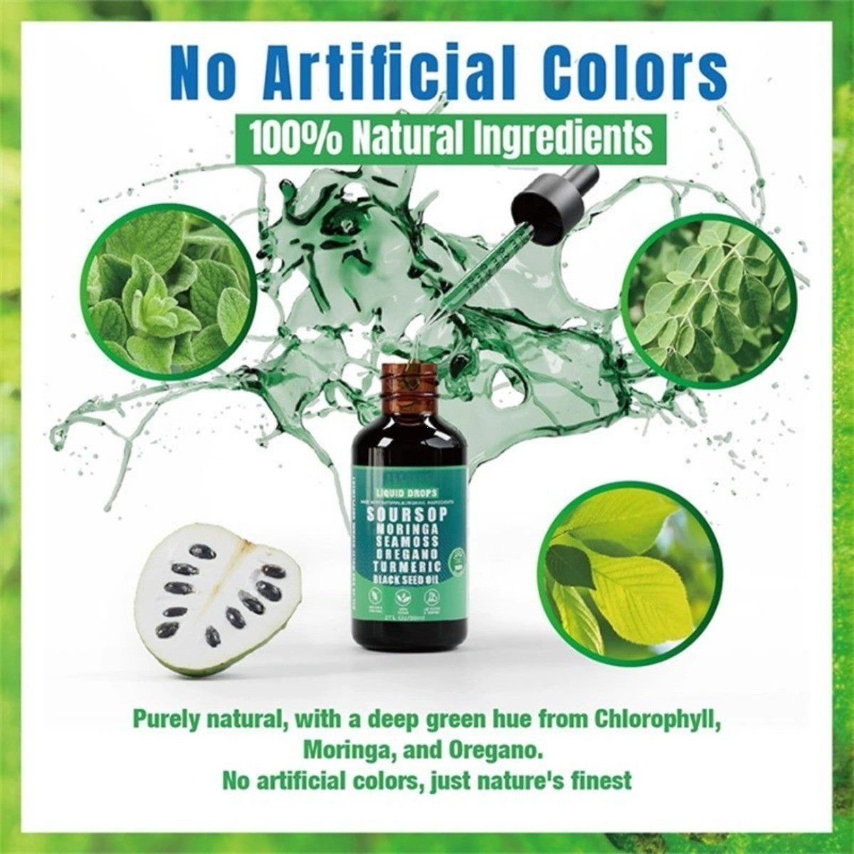 Soursop Pure Liquid Drops 10-in-1 Herbal Blend Immune Wellness Support