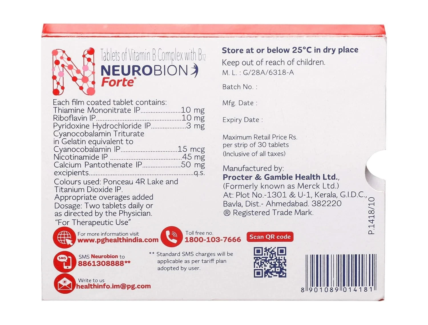 Neurobion Forte with Vitamin B Complex 300 Tab Long Expiry – Free DDP ship USA