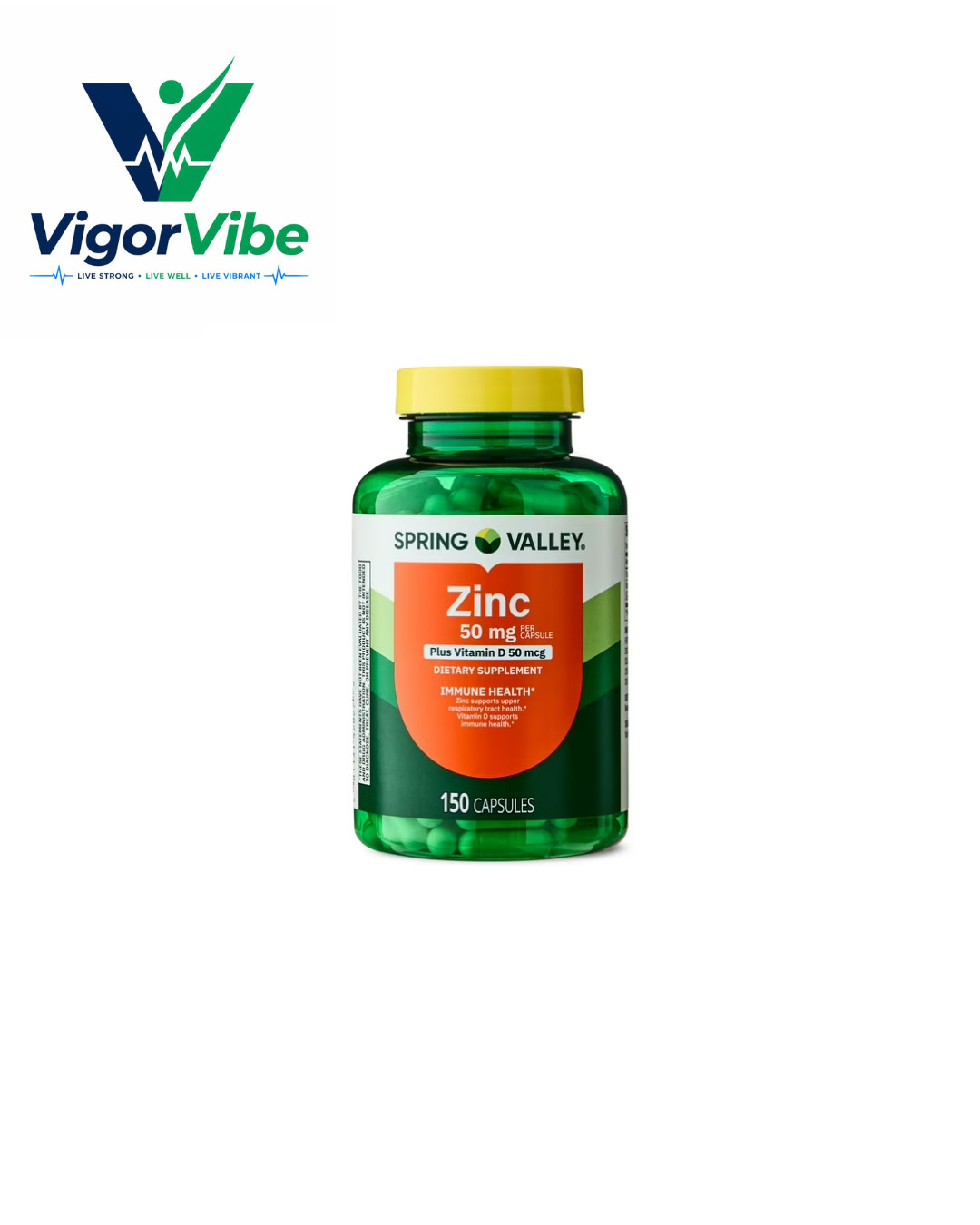Spring Valley Zinc with Vitamin D 50 mg Immune Health 150 Count