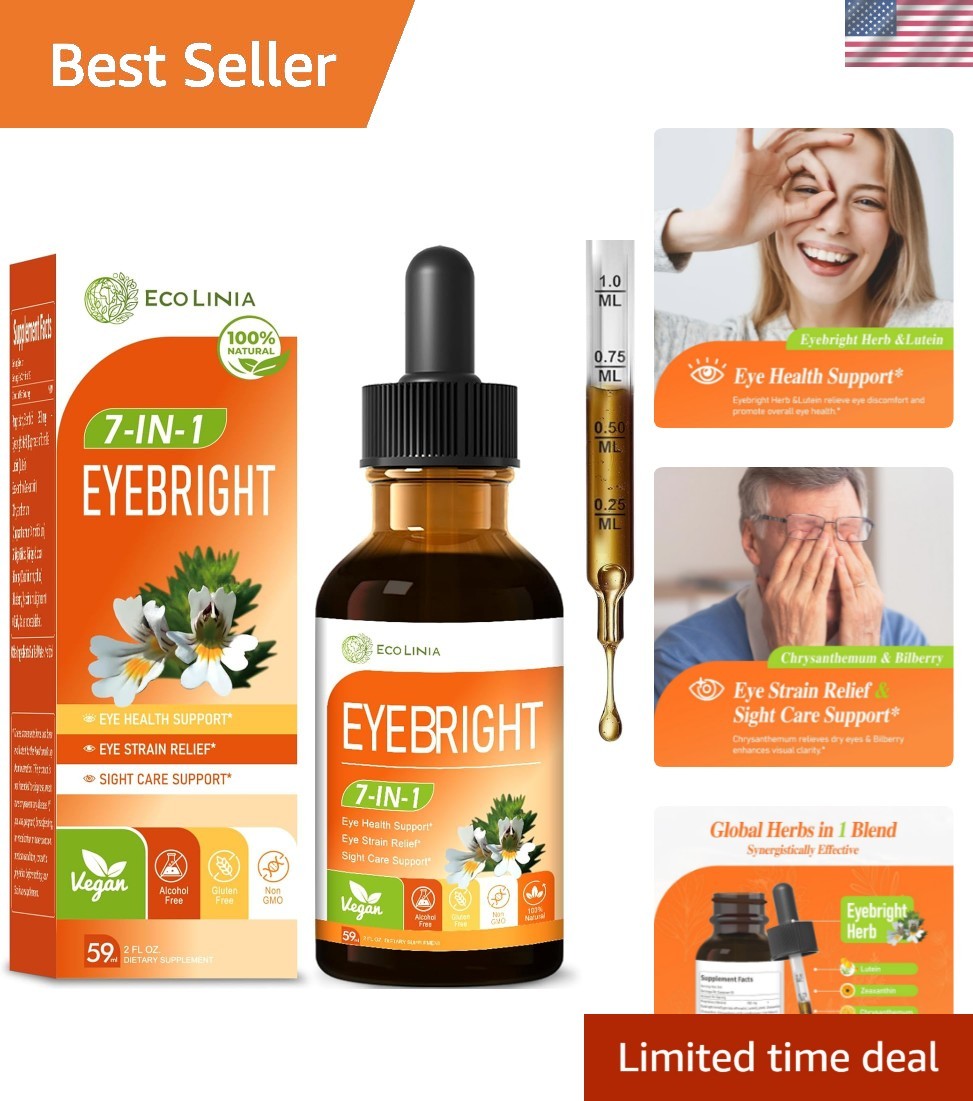 All-in-One Eye Drops: Natural Eye Care with Eyebright & Bilberry – 2 oz