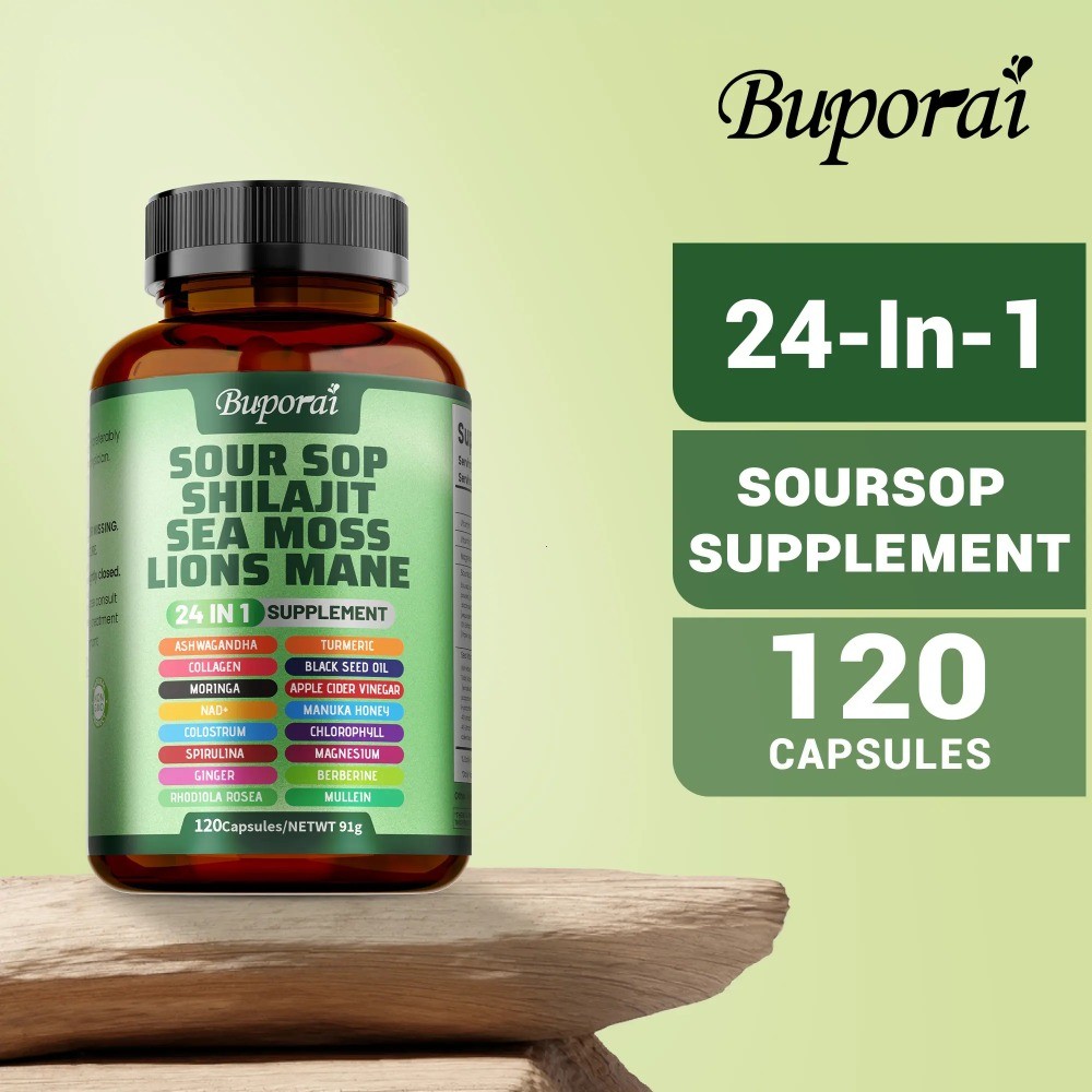 Soursop 24-in-1 Supplement , Supports Skin, Joint & Bone Health, 120 Caps