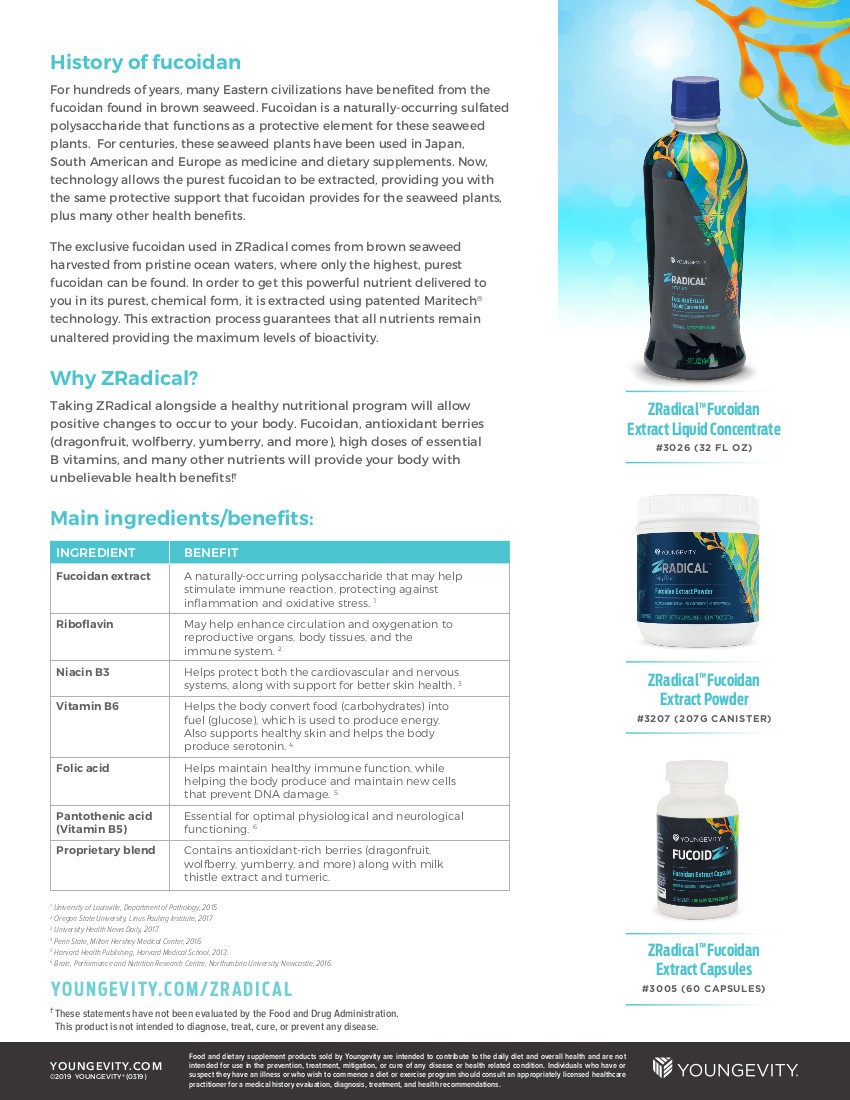 Youngevity Dr. Wallach FucoidZ – ZRadical™ Fucoidan Extract – 60 Capules