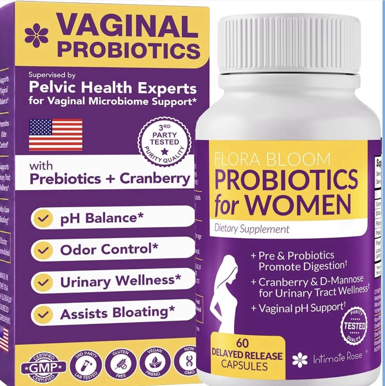 Flora Bloom Probiotics for Women Supplement Feminine Formula for UTIS and GBS