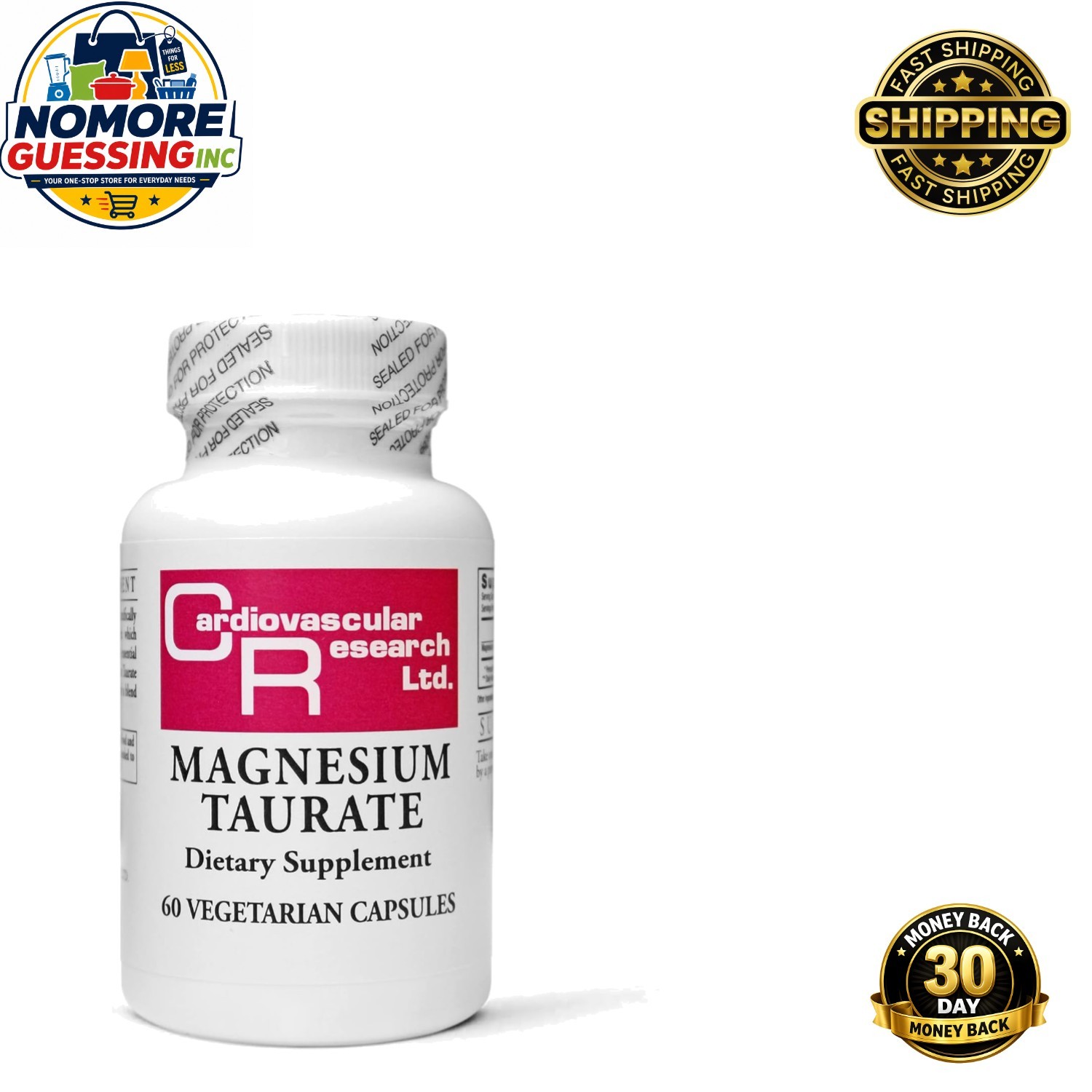 125mg Magnesium Taurate Dietary Capsules – 60 Count, Unflavored & Allergen-Free