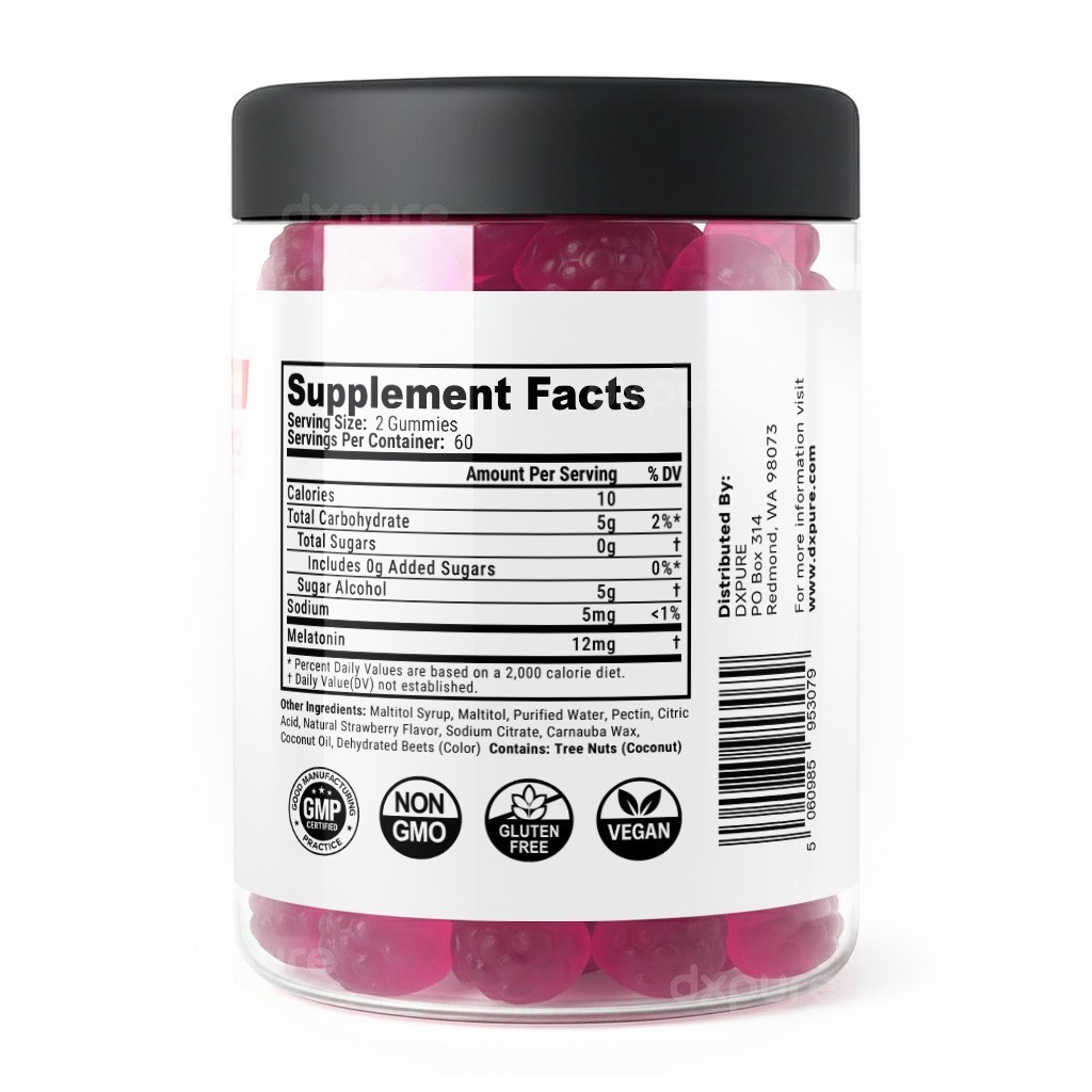 Melatonin Gummies – 120 Gummies – 12mg – Sleeping Aid Extra Strength Sugar Free