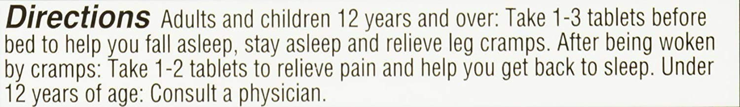 Leg Cramps PM Tablets – 50 Count (Pack of 2) – Fast Relief for Nighttime Cramps