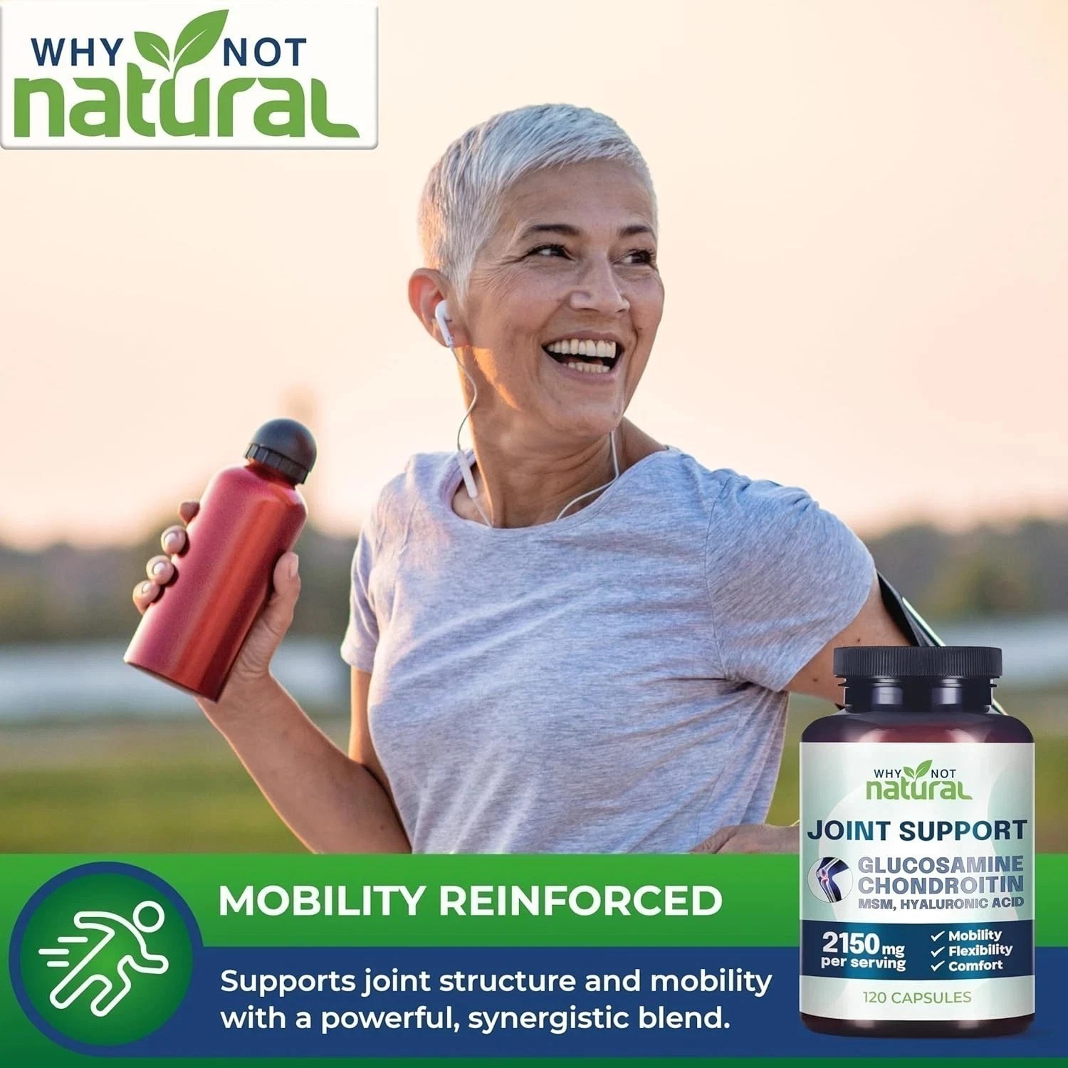 Why Not Natural Joint Support 2150mg – Glucosamine,Chondroitin,Hyaluronic Acid