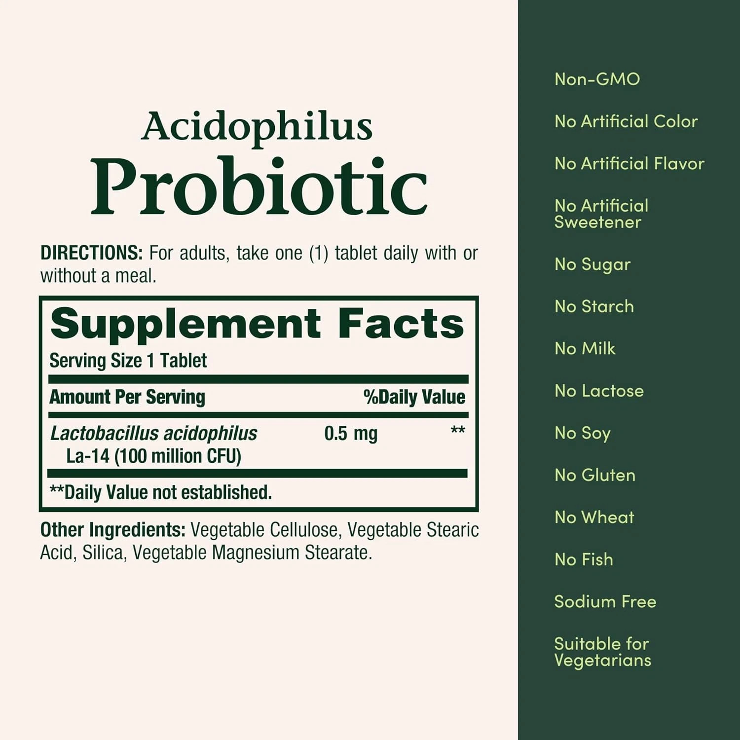 120-Tabl Probiotics 100 Million CFU Potency for Healthy Digestive Immune Health