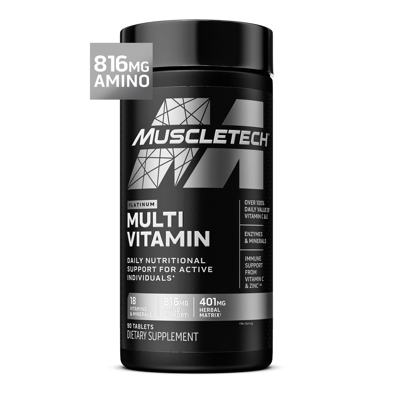 MuscleTech Platinum Multivitamins for Men & 90 Count (Pack of 1), No Color
