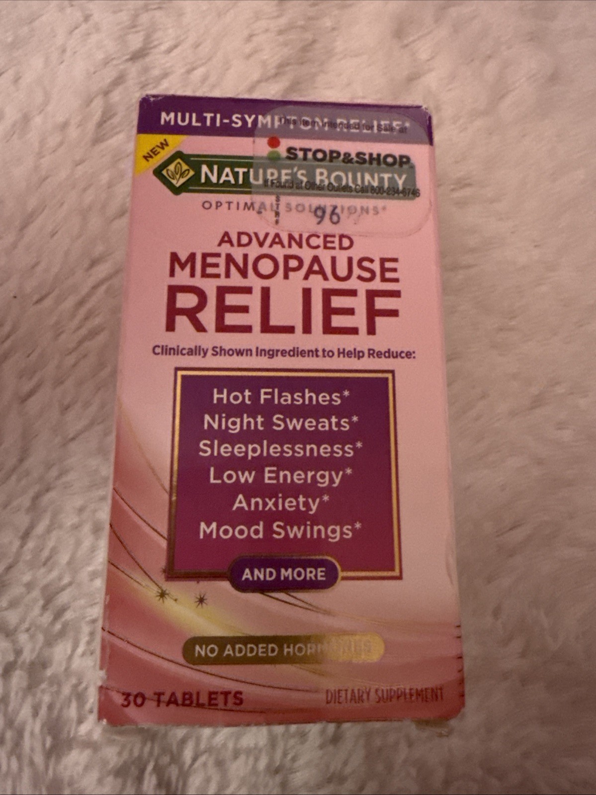 Natures Bounty Optimal Solutions ADVANCED MENOPAUSE RELIEF 30 tablets 10/2026