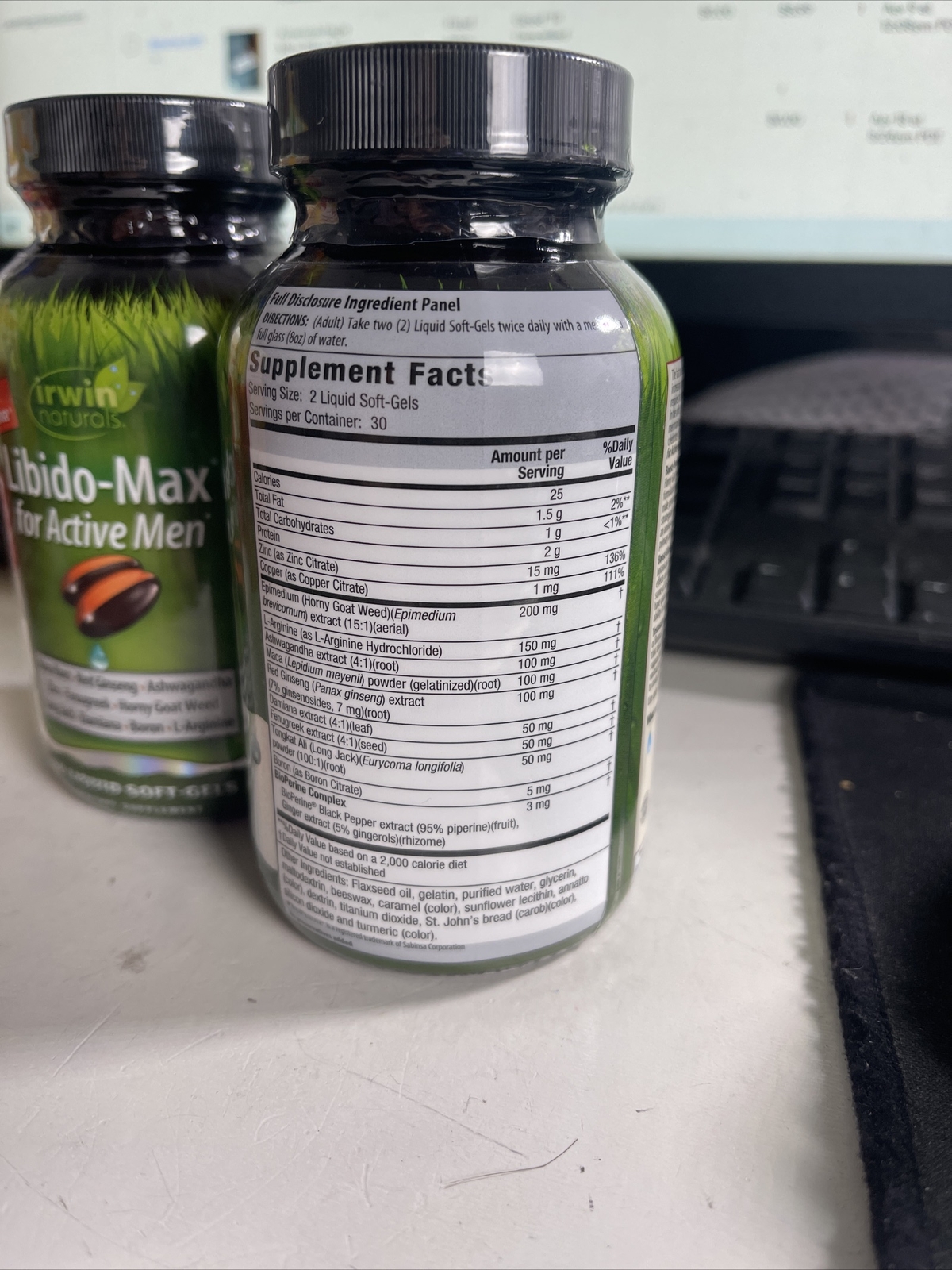 2 x Irwin Naturals Dietary Supplements Level Up Active Male 60 Capsules exp 8/24