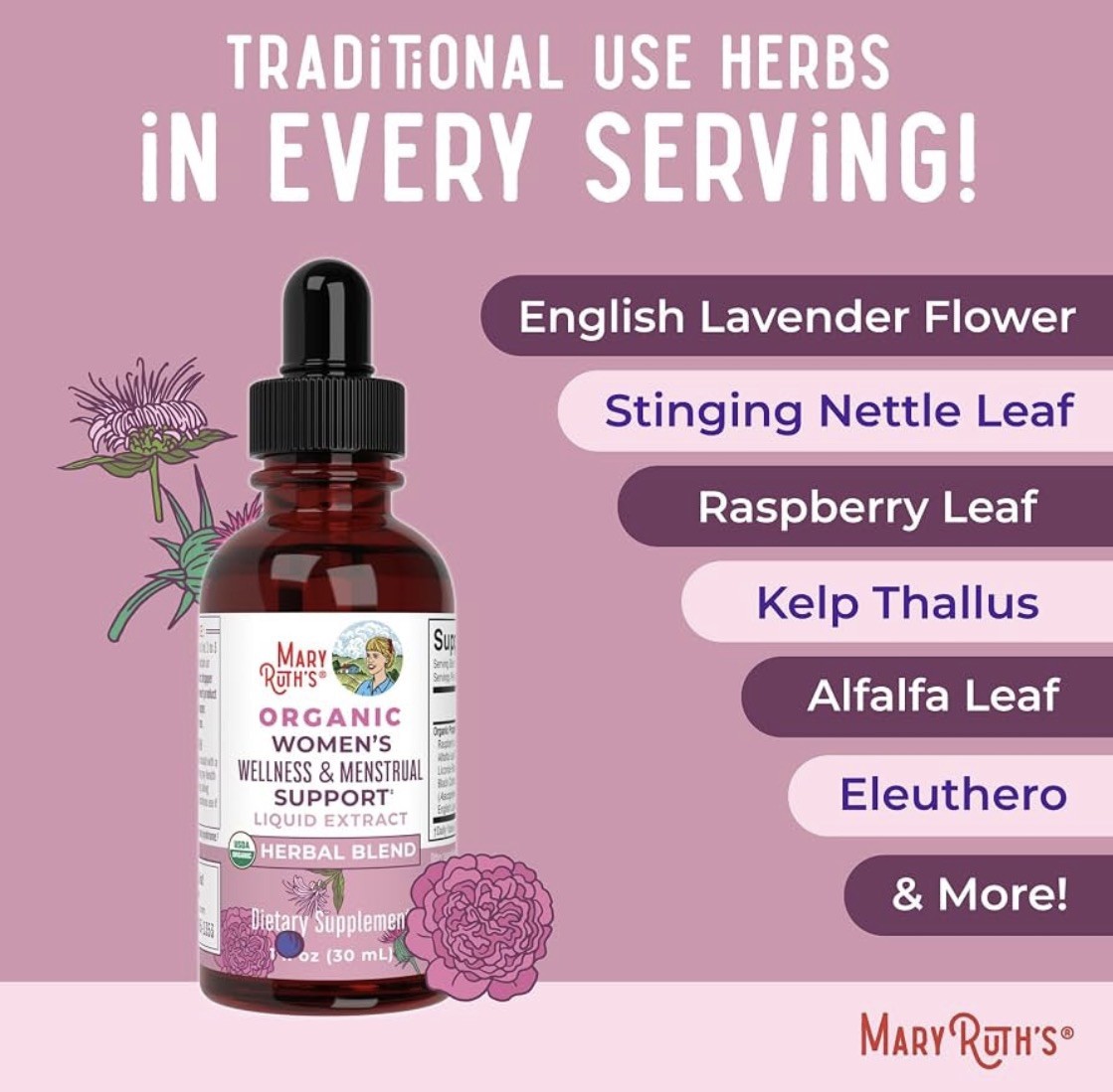 MaryRuth Valerian Root Liquid Drops Organic 60 Servings